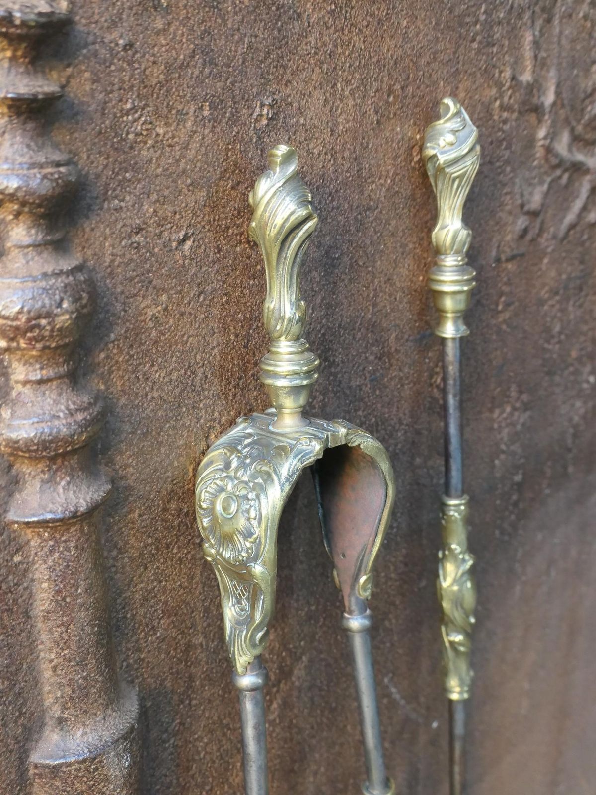 Home Fixtures 19th C. French Napoleon III Fireplace Tool Set photo