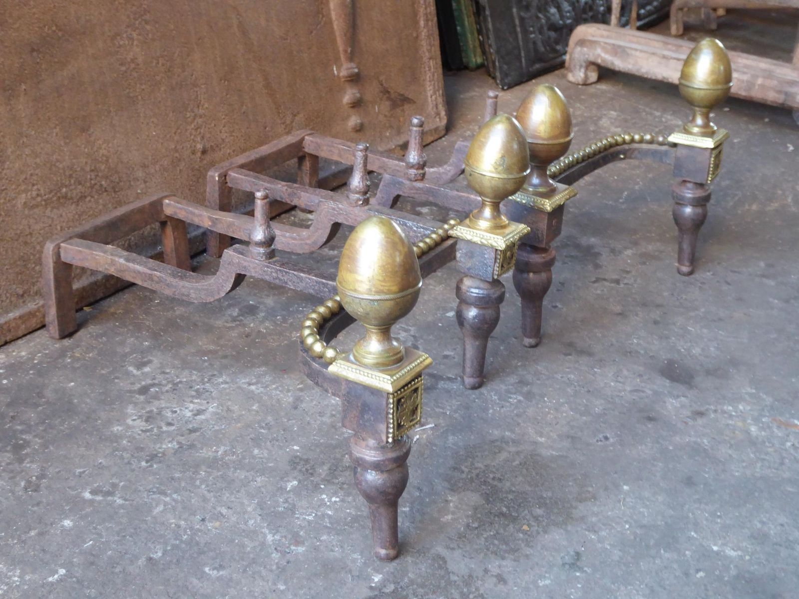 photo vinterior Antique French Napoleon III Fire Grate, Fireplace Grate, 19th Century