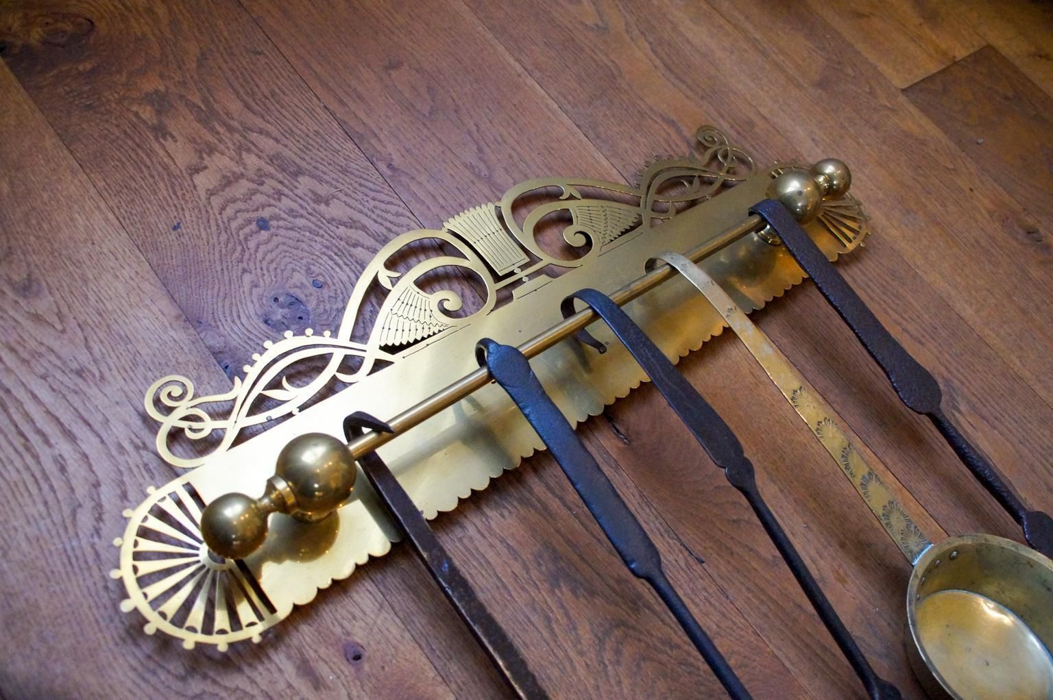 Antique Dutch Fireplace Tool Set, Fire Tools, 18th 19th Century photo 849.0