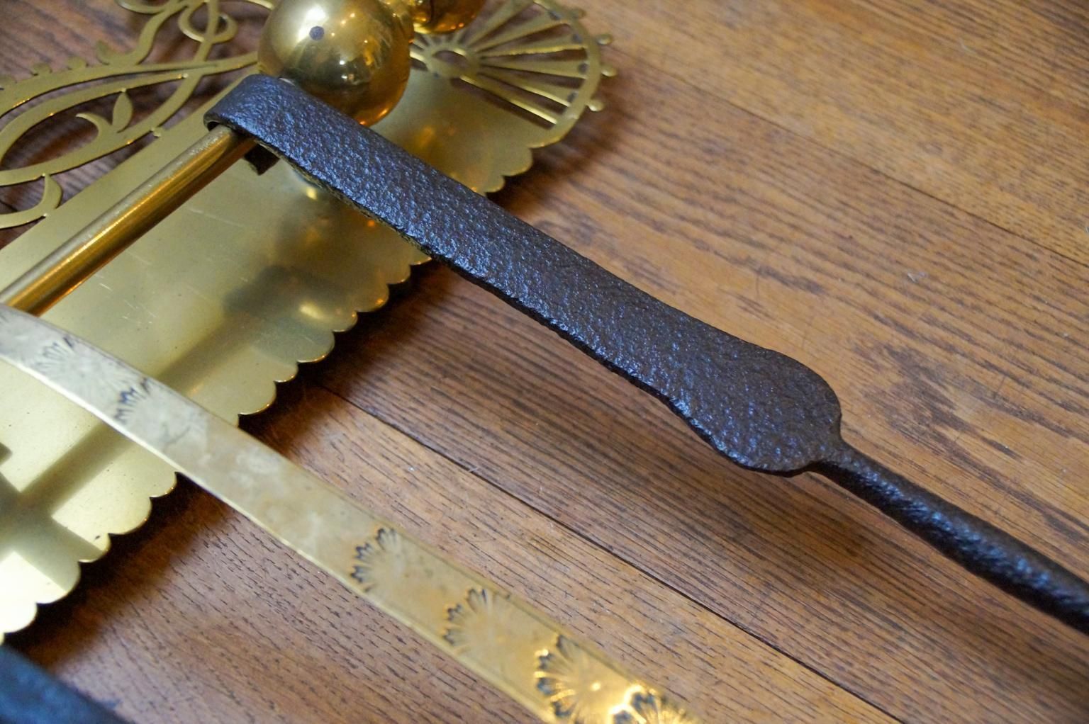 photo vinterior Antique Dutch Fireplace Tool Set, Fire Tools, 18th 19th Century