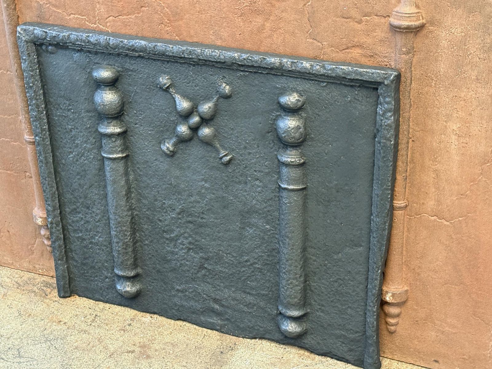 17th 18th Century French Louis XIV 'Saint Andrew's Cross' Fireback / Backsplash. photo for sale