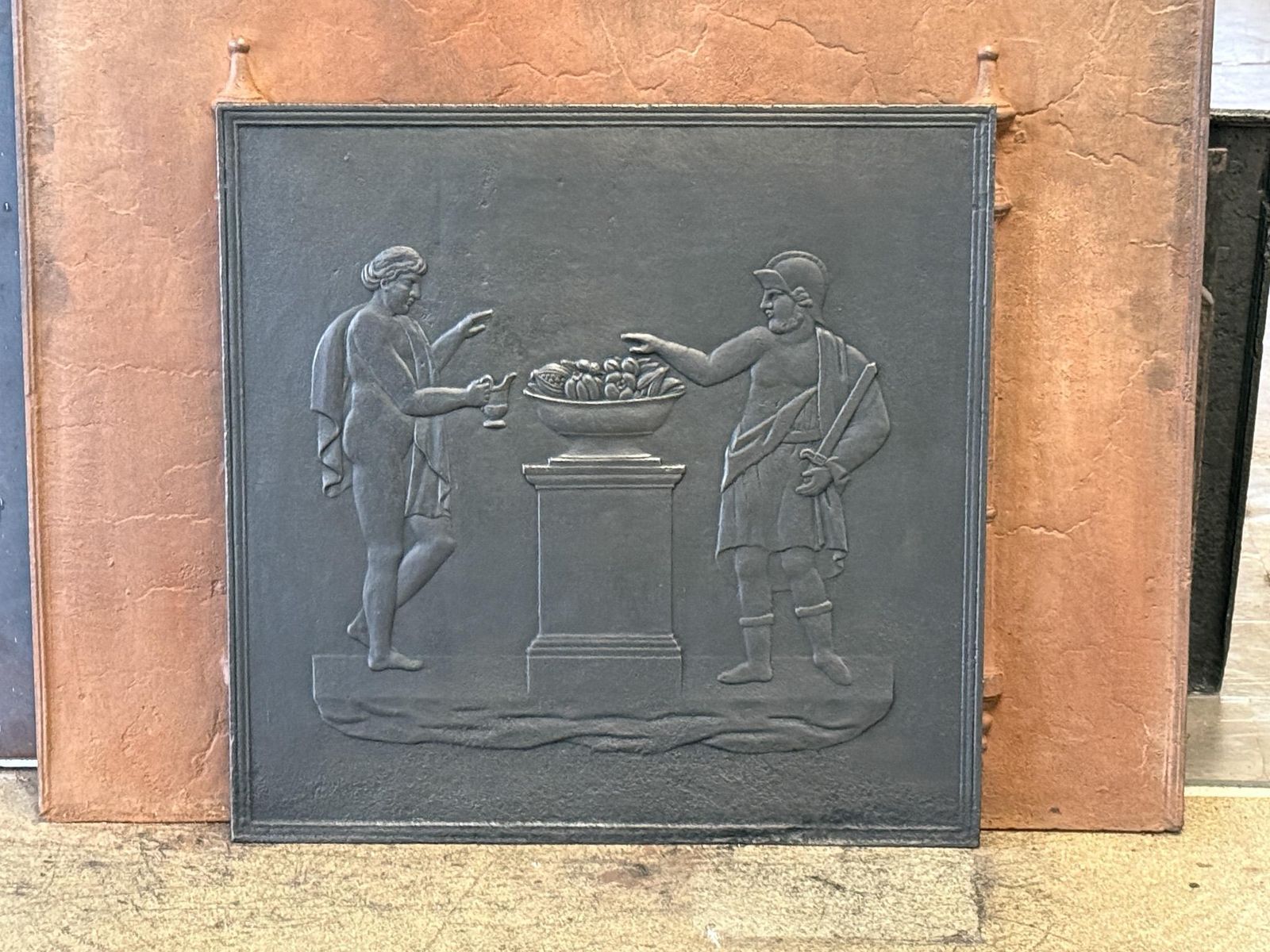 19th Century French 'Roman Scene' Fireback / Backsplash, Napoleon III Period photo furniture