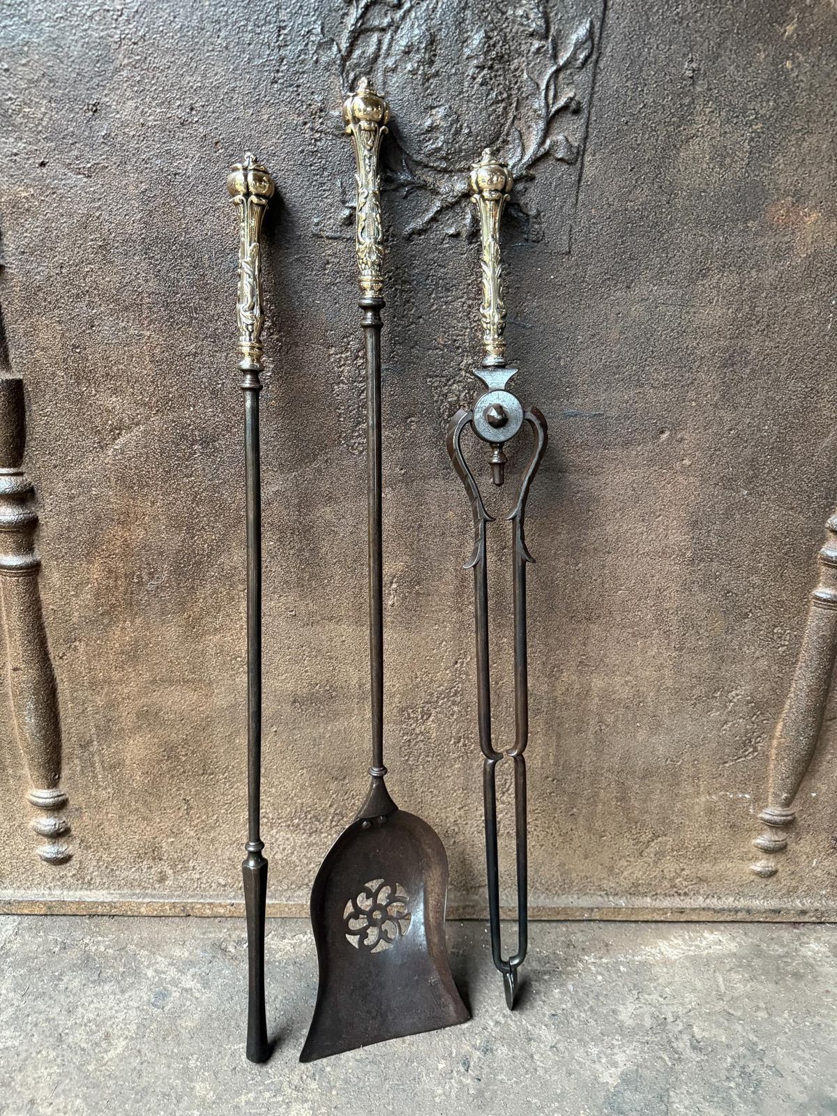 Antique English Georgian Fireplace Tools Or Fire Tools, 18th   19th Century photo for sale