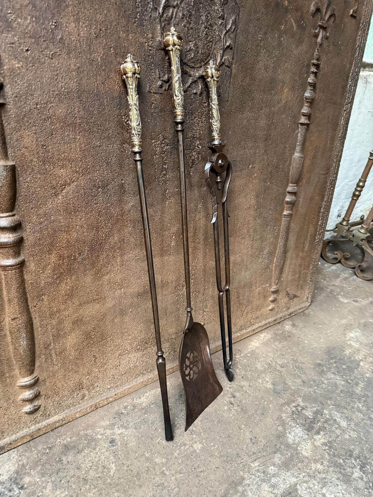 Antique English Georgian Fireplace Tools Or Fire Tools, 18th   19th Century photo 832.0