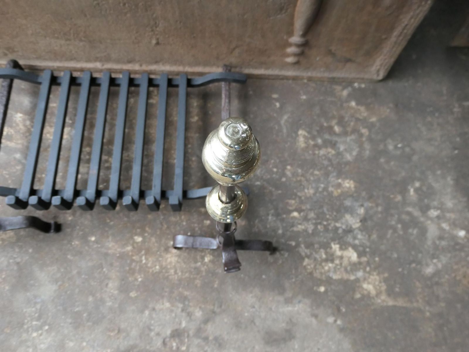 photo buy Antique French Louis XIV Period Fireplace Grate, 17th Century