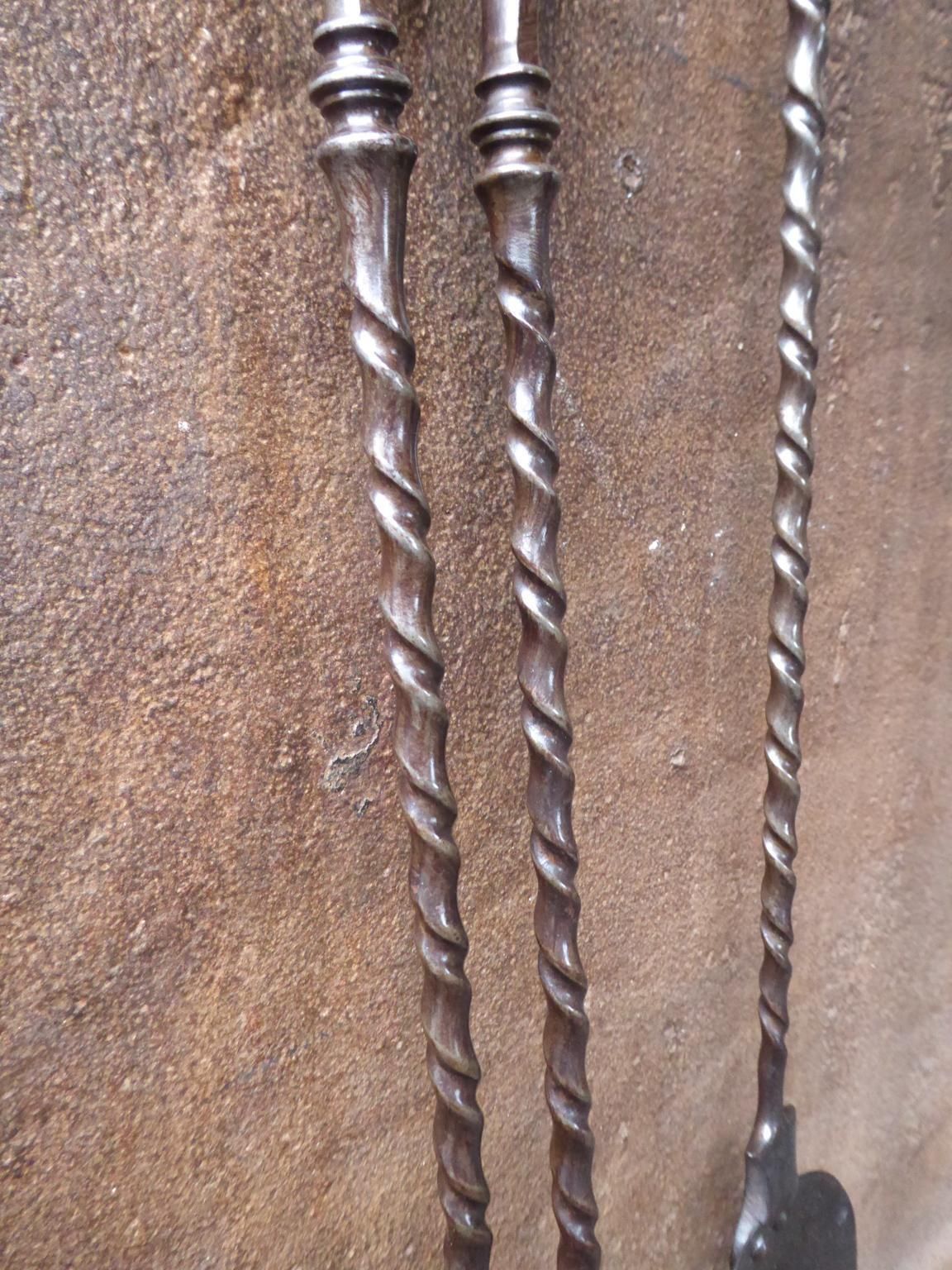 English Georgian Fireplace Tool Set Or Fire Irons, 18th 19th Century photo 832.0