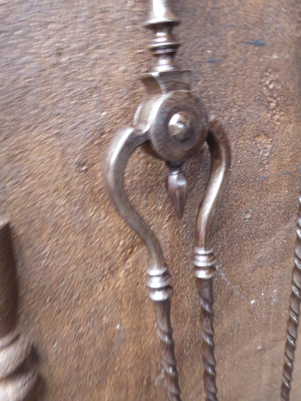 English Georgian Fireplace Tool Set Or Fire Irons, 18th 19th Century photo vinterior