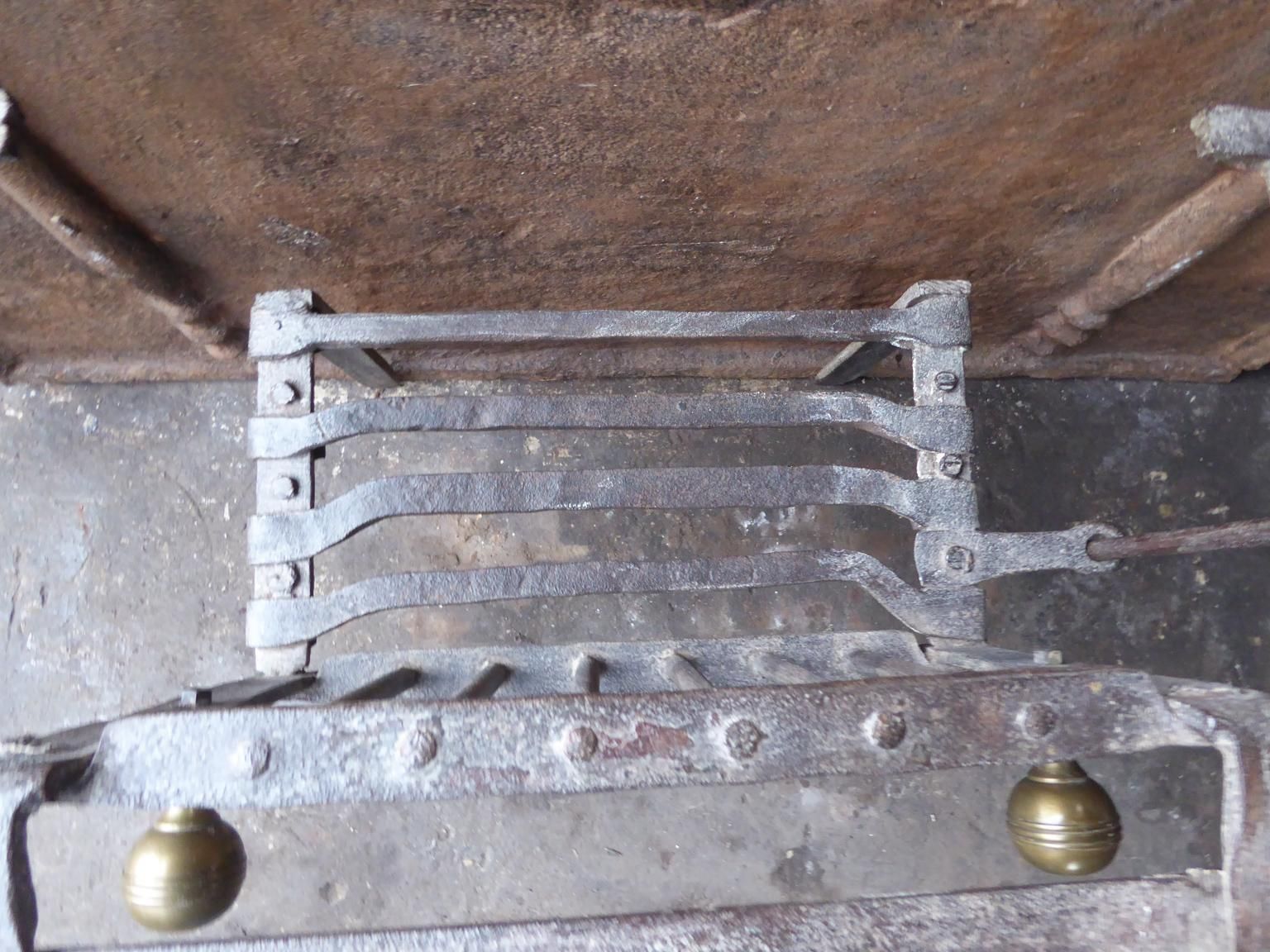 832.0 18th 19th Century Belgian Neoclassical Fireplace Grate Or Fire Basket photo