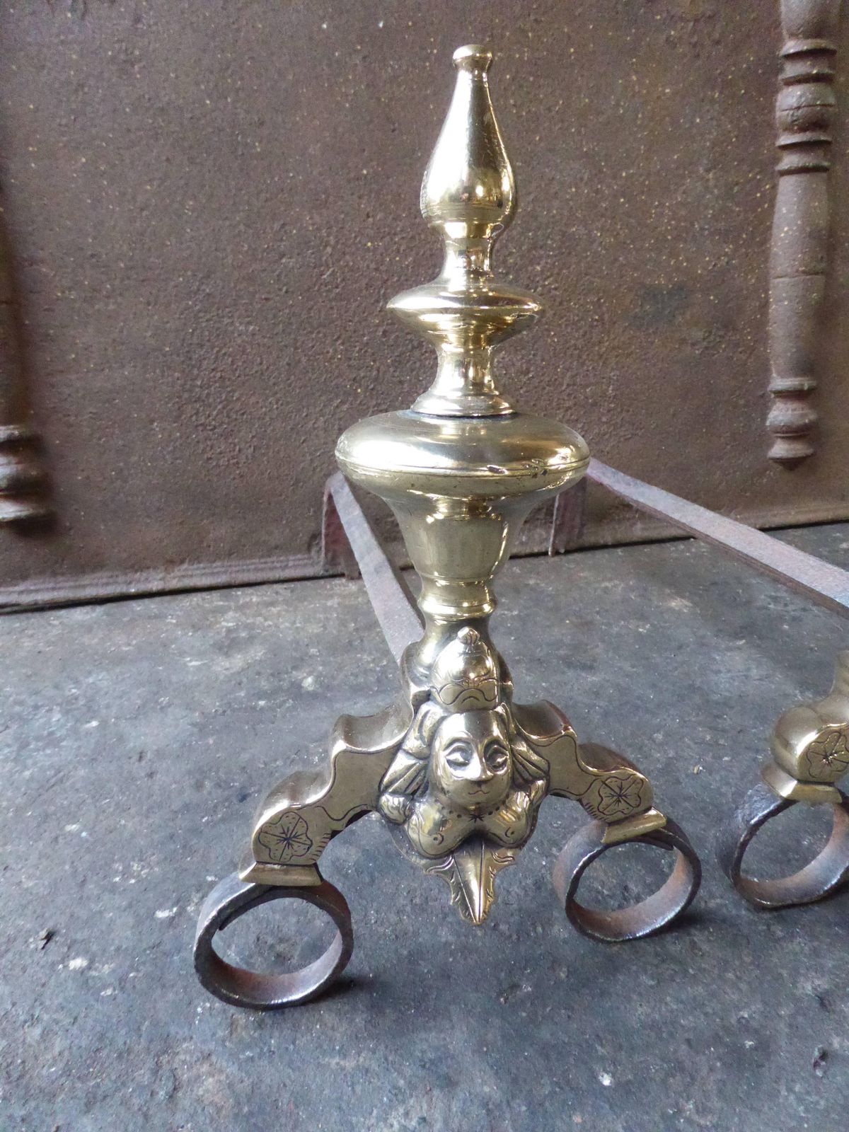 17th Century French Louis XIV Andirons Or Firedogs photo Home Fixtures