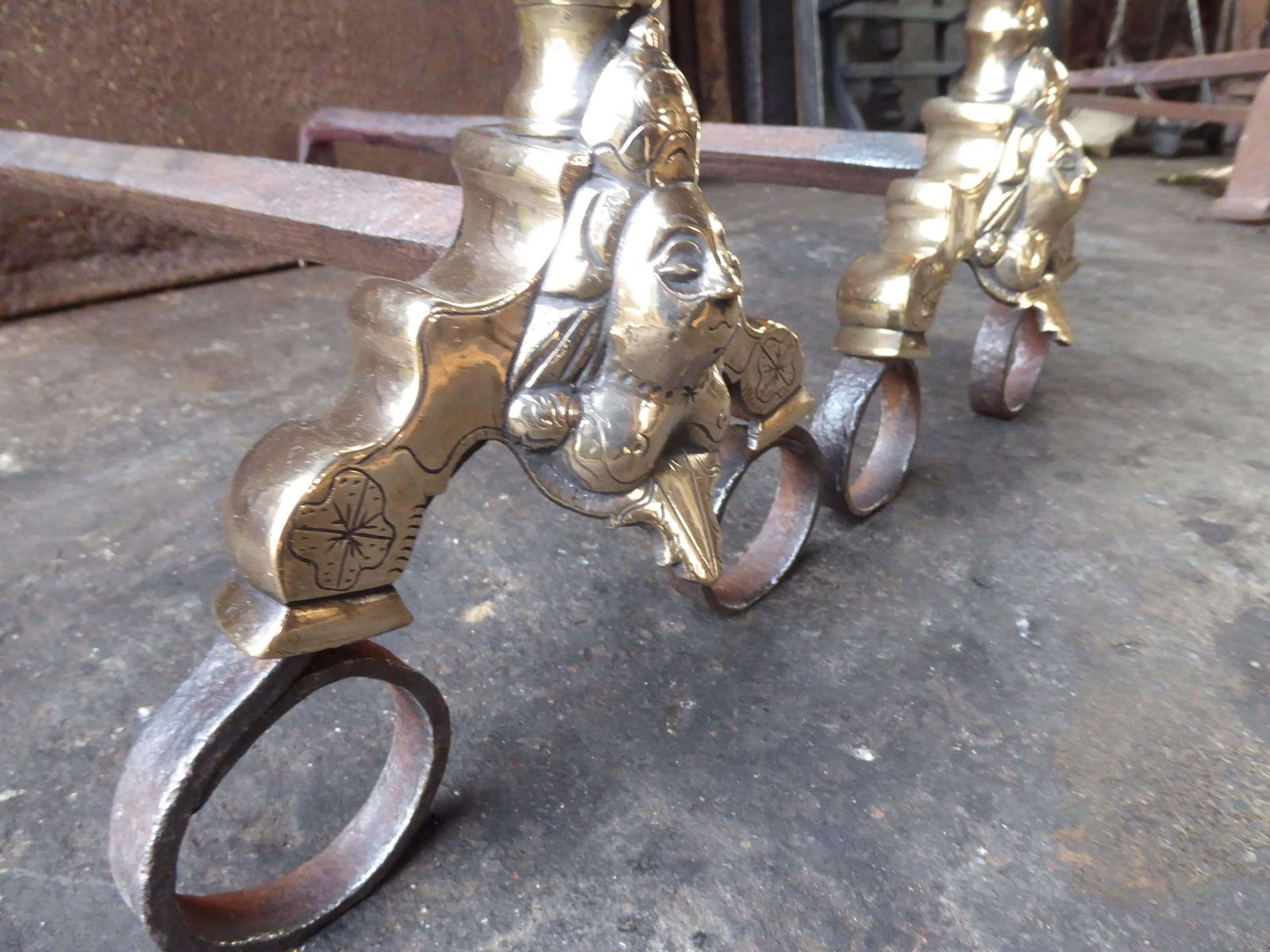 photo furniture 17th Century French Louis XIV Andirons Or Firedogs