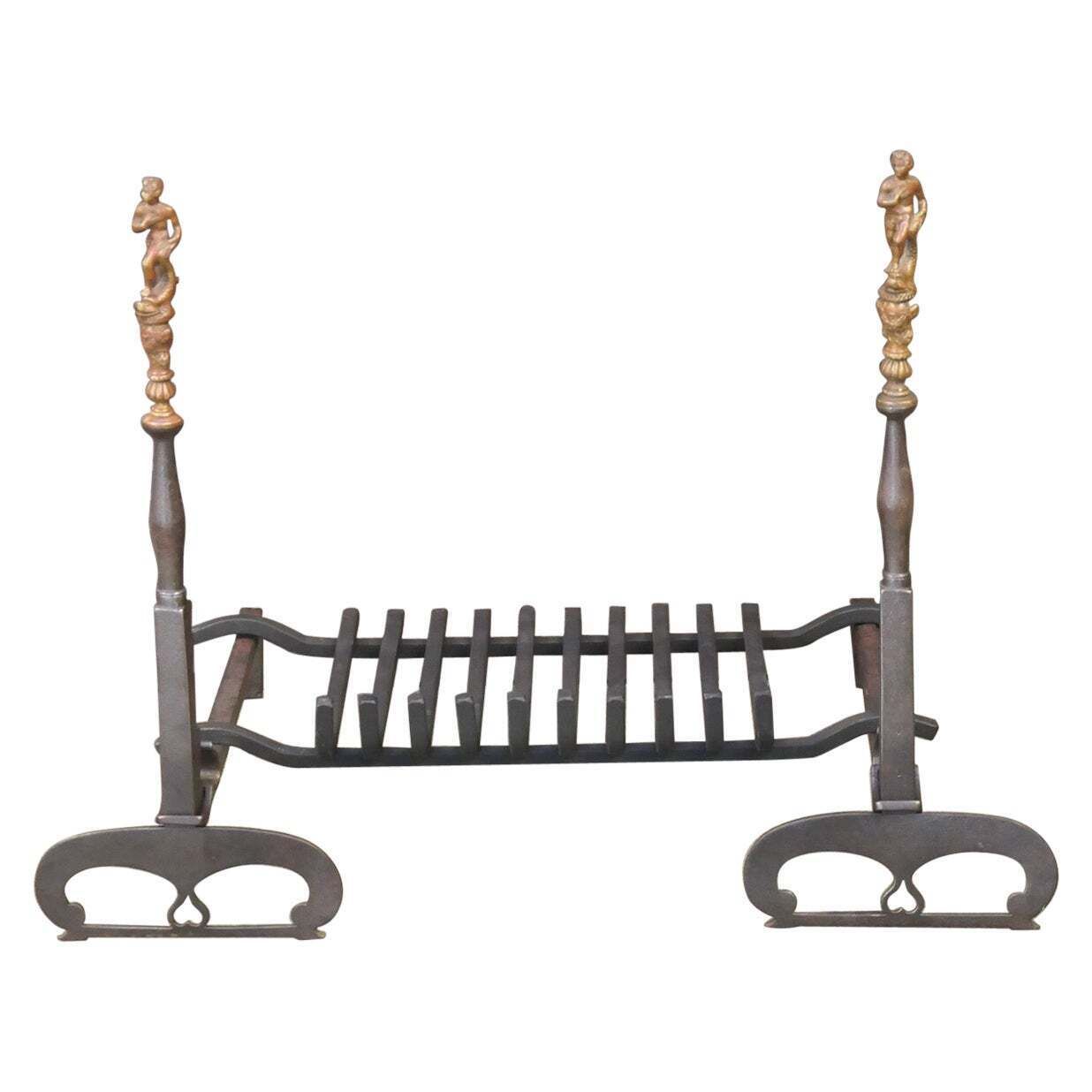 19th Century French Victorian Fireplace Grate Or Fire Basket