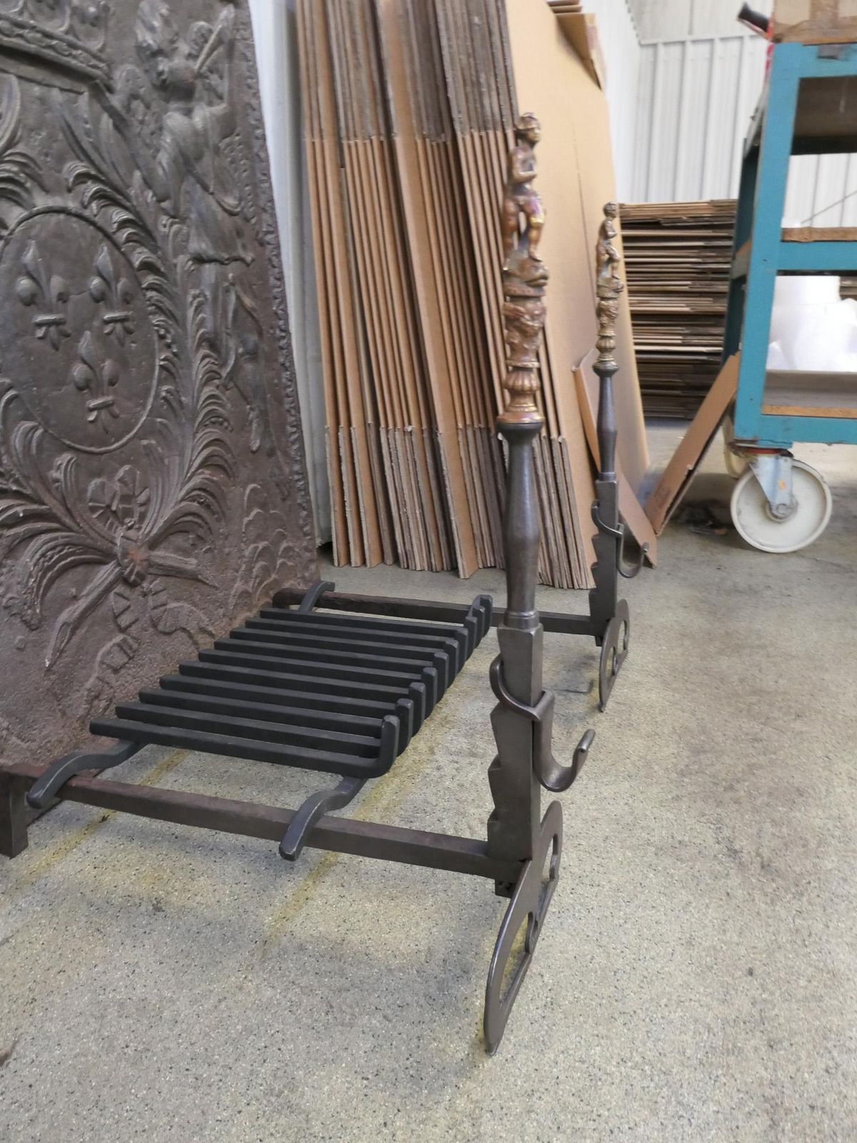 photo for sale 19th Century French Victorian Fireplace Grate Or Fire Basket