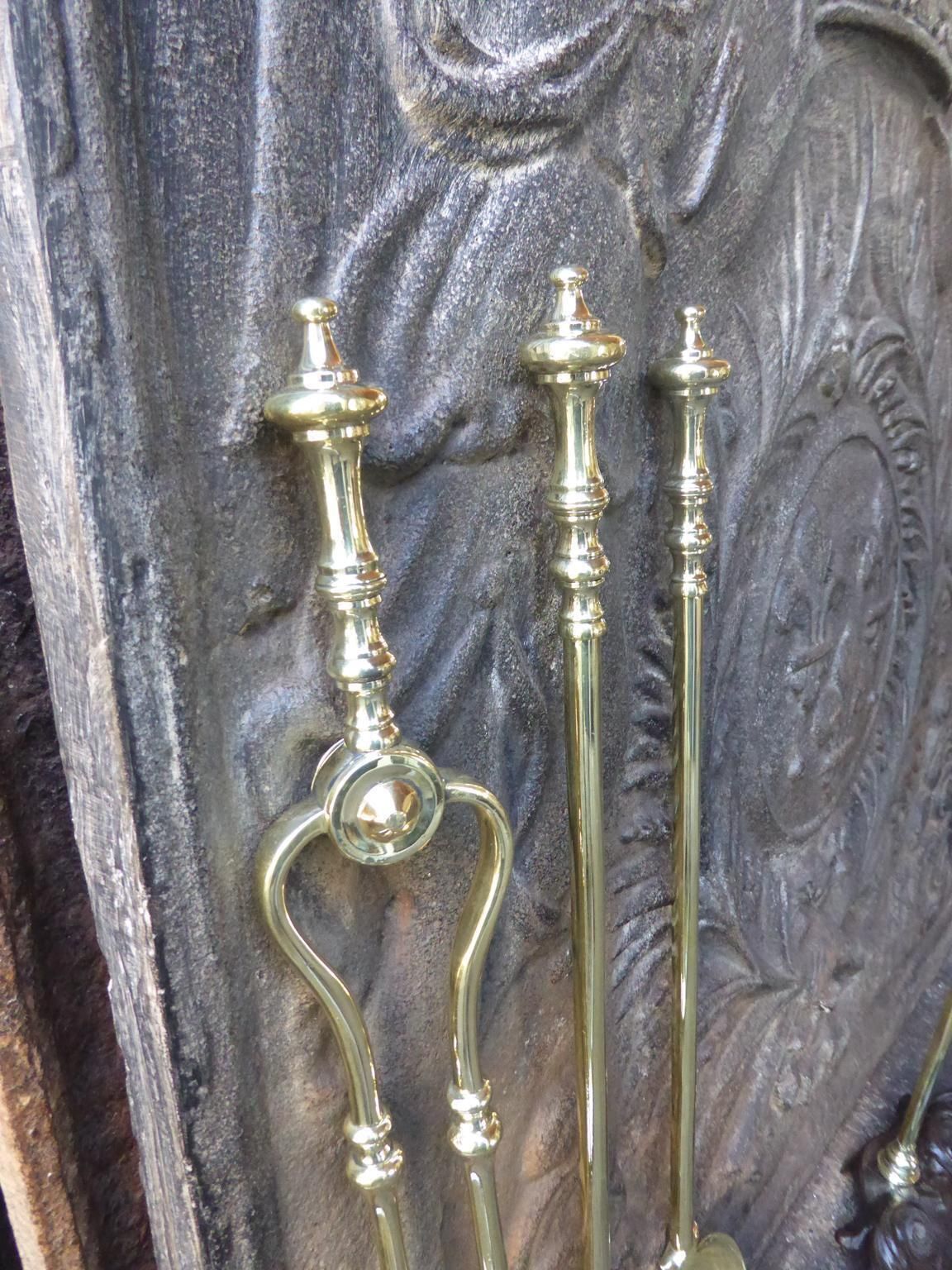 Home Fixtures English Set Of Fireplace Tools, Victorian Companion Set, 19th Century photo