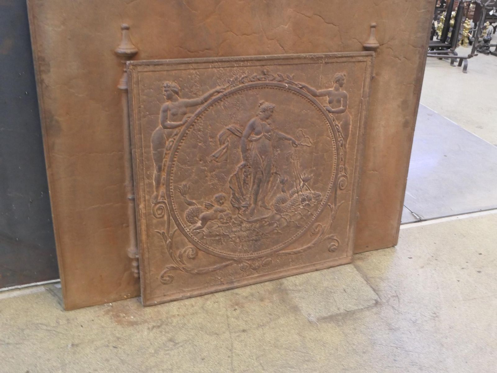 French Neoclassical Period Fireback / Backsplash, 18th/19th Century photo vinterior