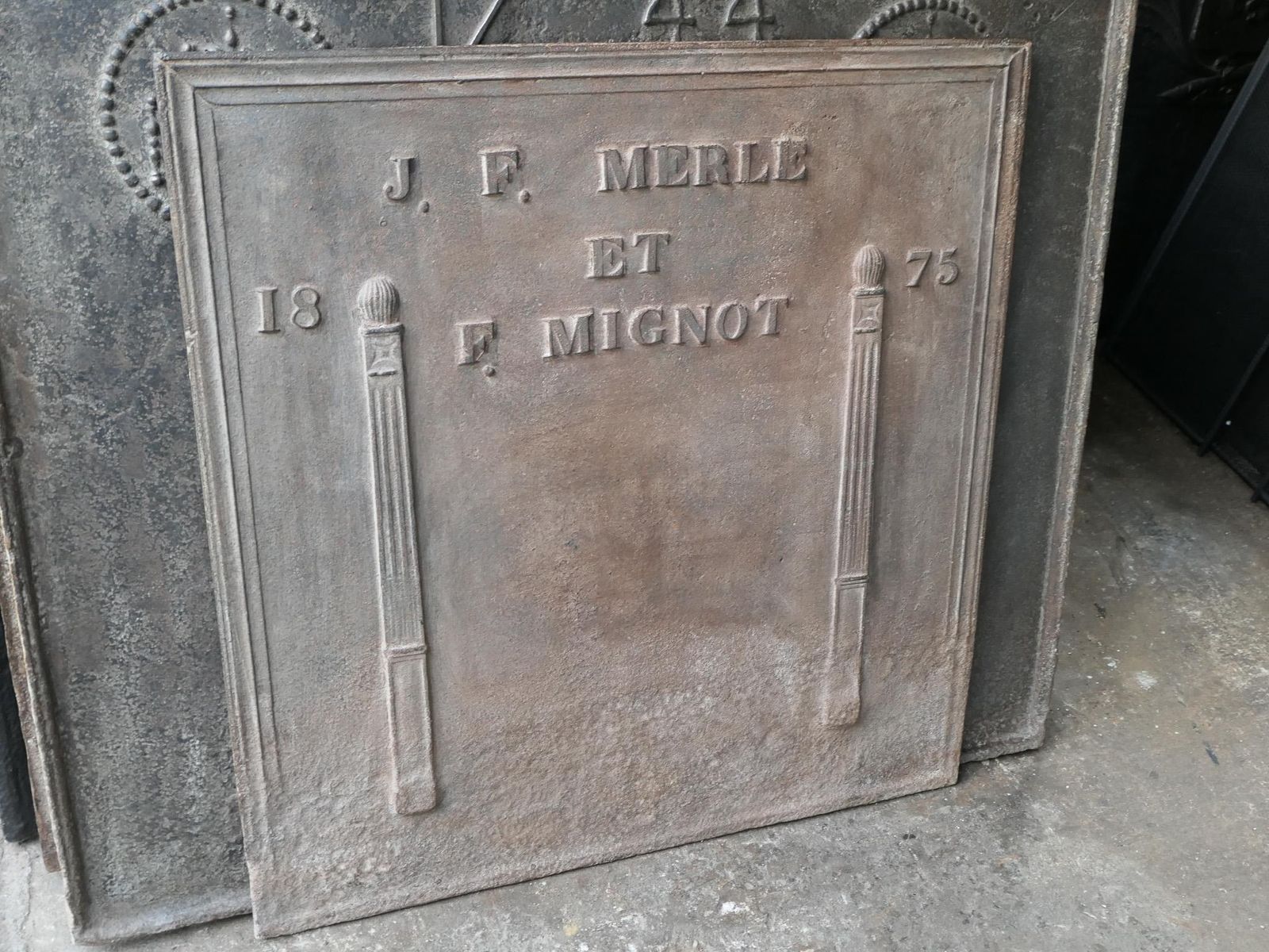 Antique French 'Marriage' Fireback / Backsplash, 19th Century photo for sale