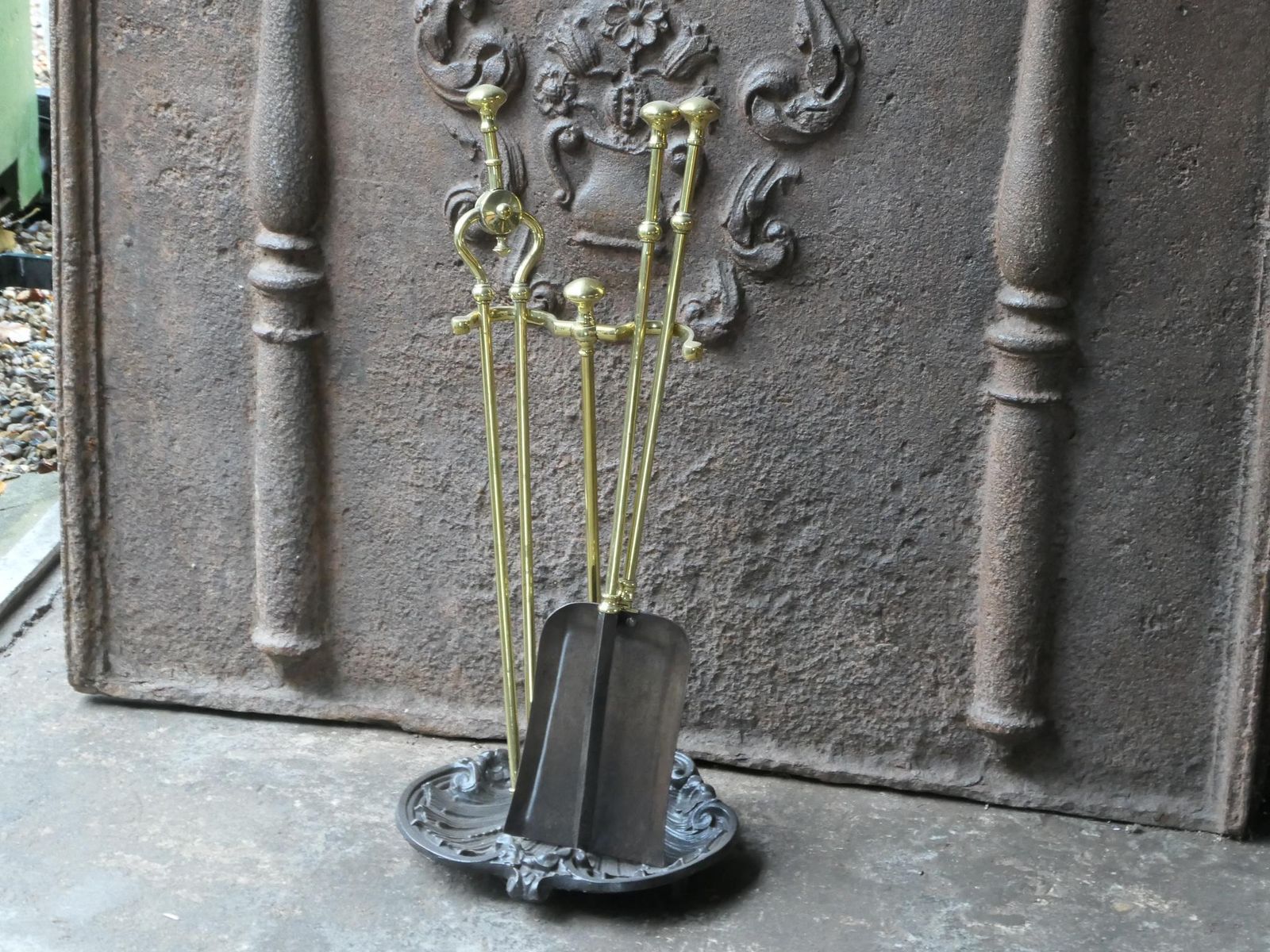 19th C. English Victorian Fireplace Companion Set photo for sale