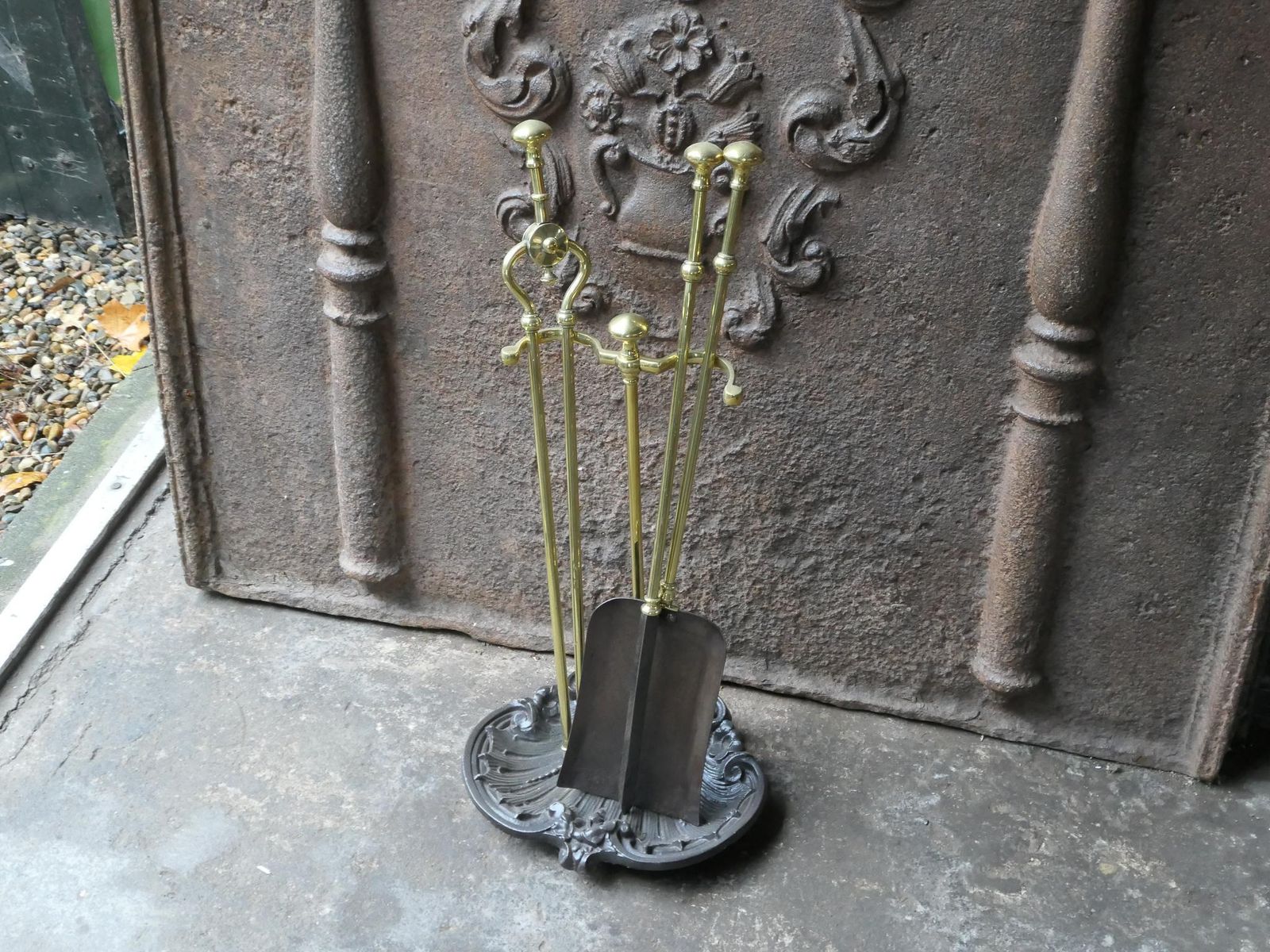 19th C. English Victorian Fireplace Companion Set photo Home Fixtures