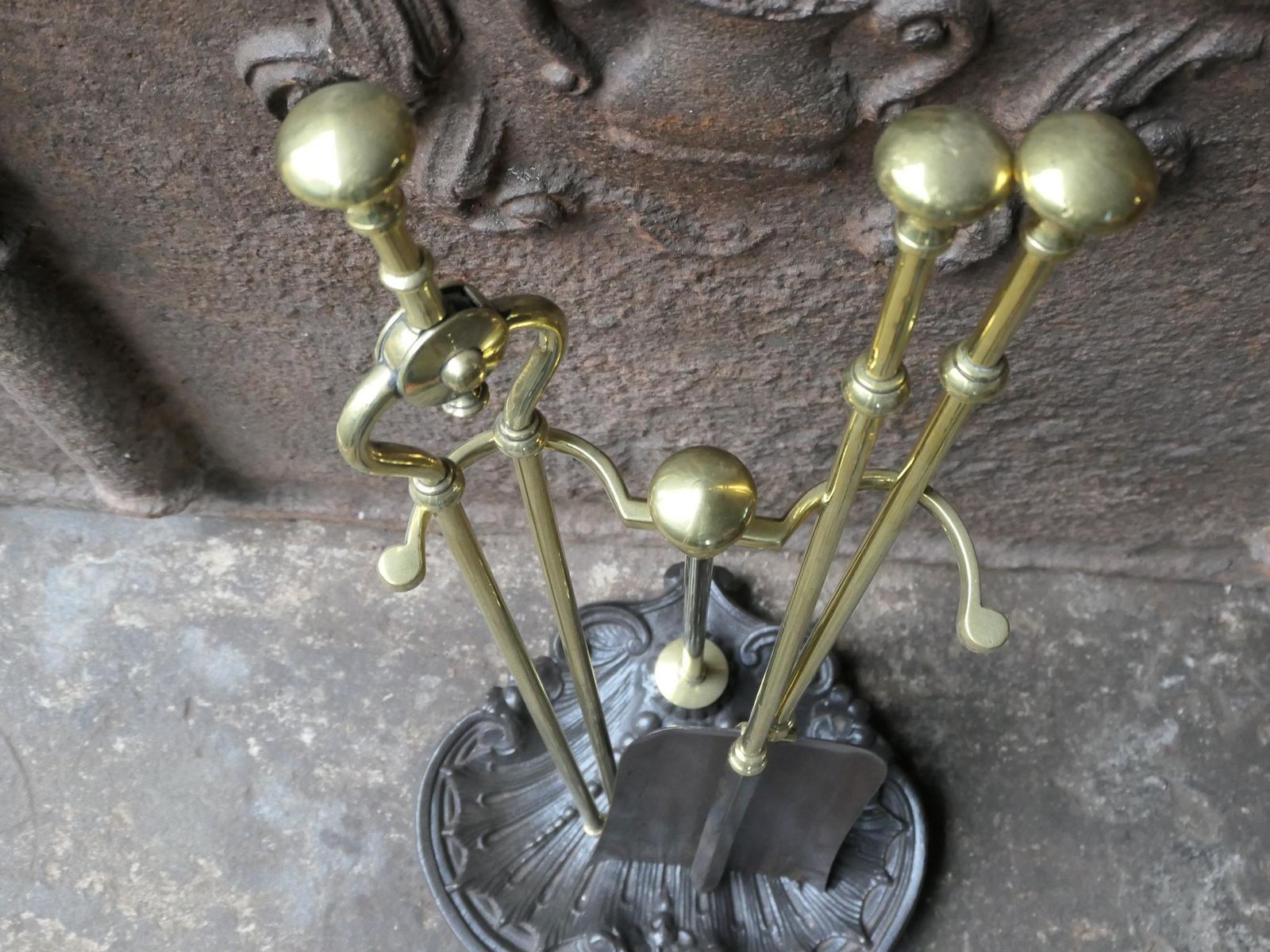19th C. English Victorian Fireplace Companion Set photo vintage