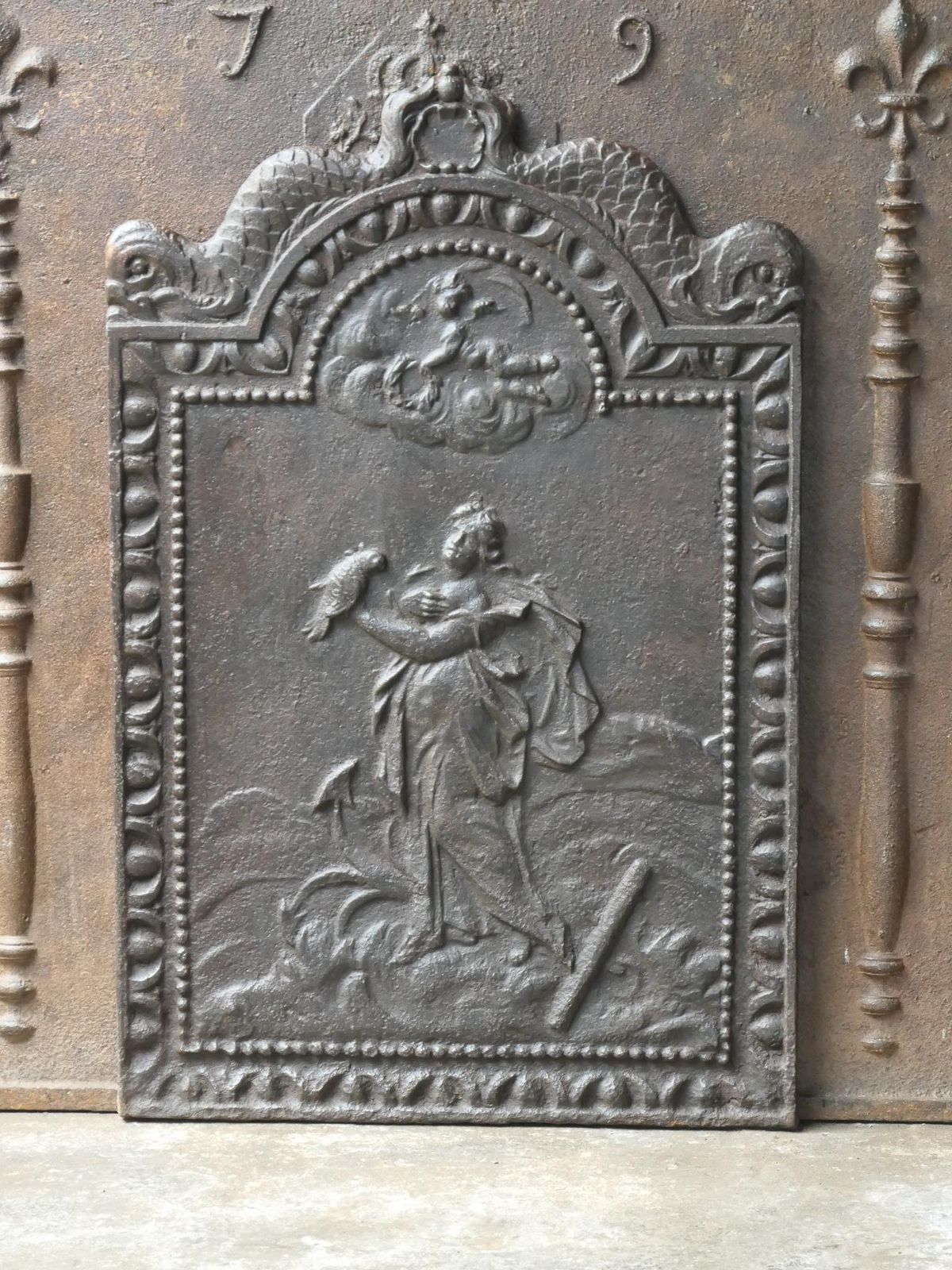 Antique Dutch Louis XV 'Rural Scene' Fireback / Backsplash, 18th Century photo furniture