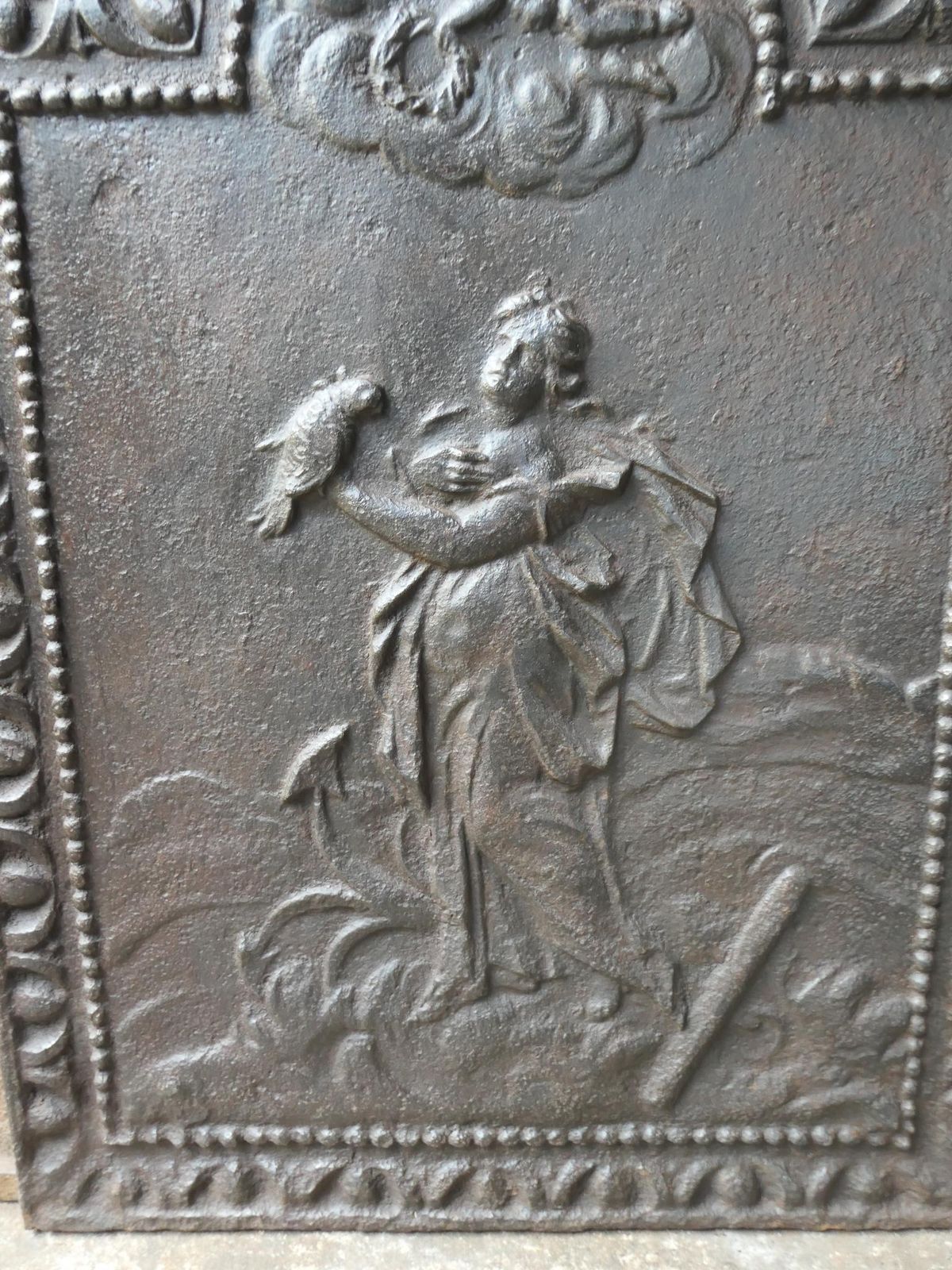 photo furniture Antique Dutch Louis XV 'Rural Scene' Fireback / Backsplash, 18th Century