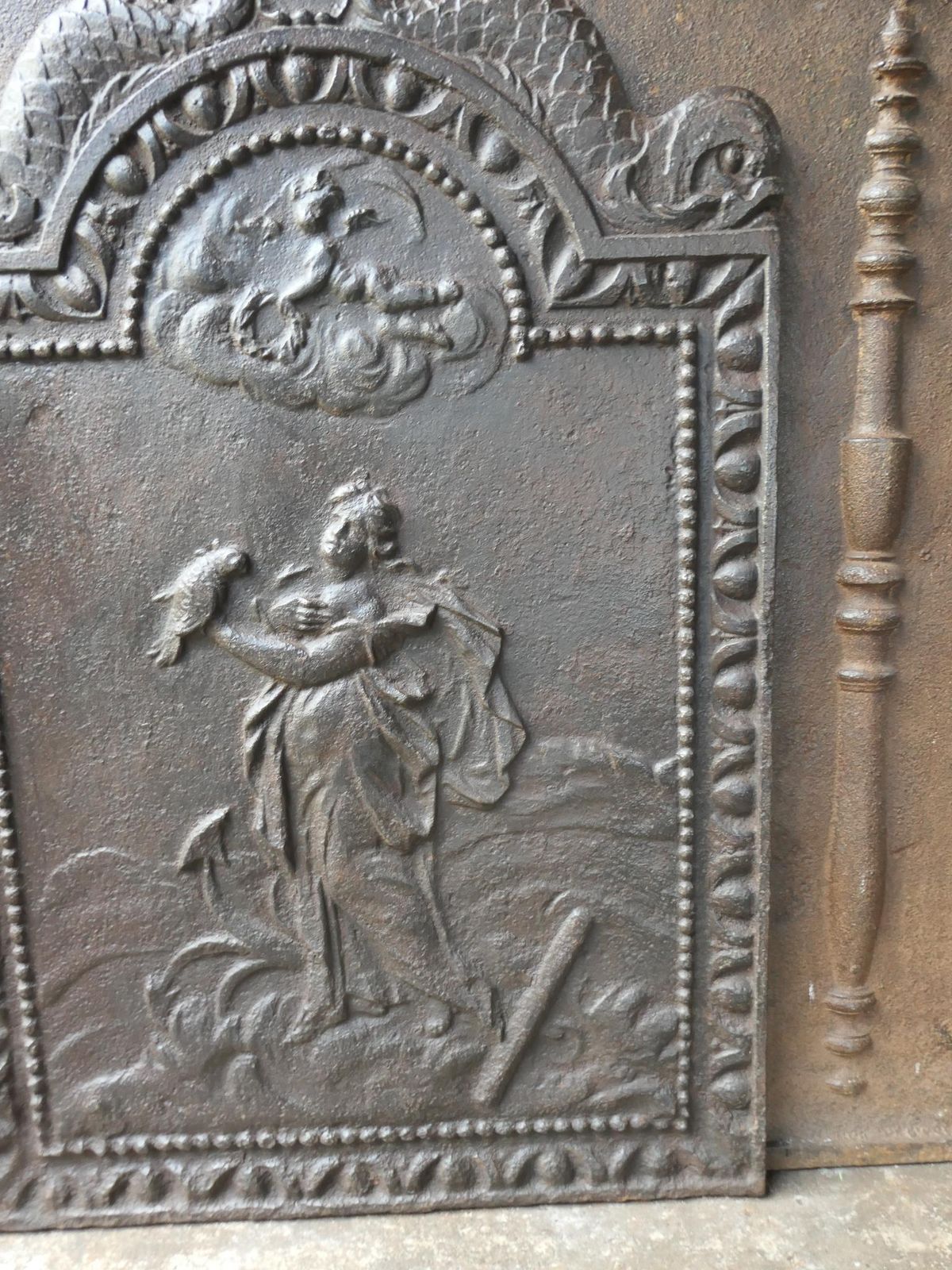 photo for sale Antique Dutch Louis XV 'Rural Scene' Fireback / Backsplash, 18th Century