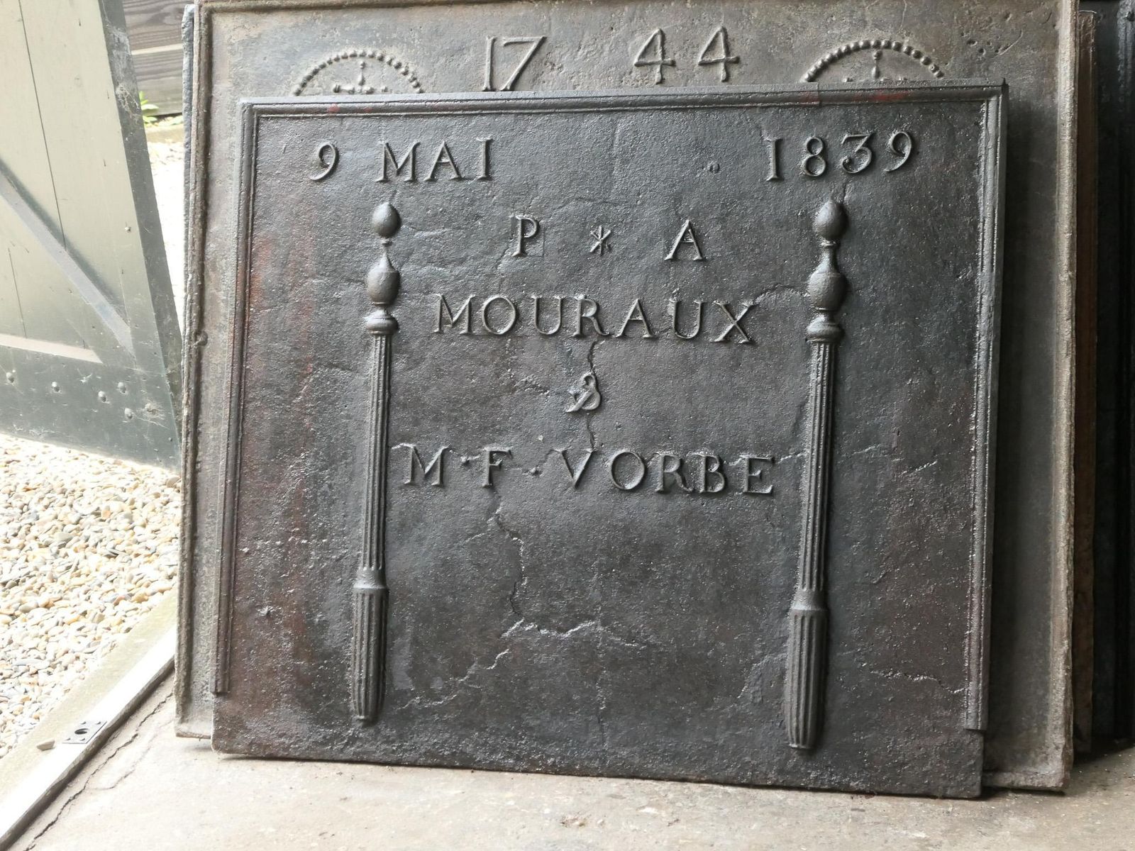 Antique French Neoclassical 'Marriage' Fireback / Backsplash, 19th Century photo furniture