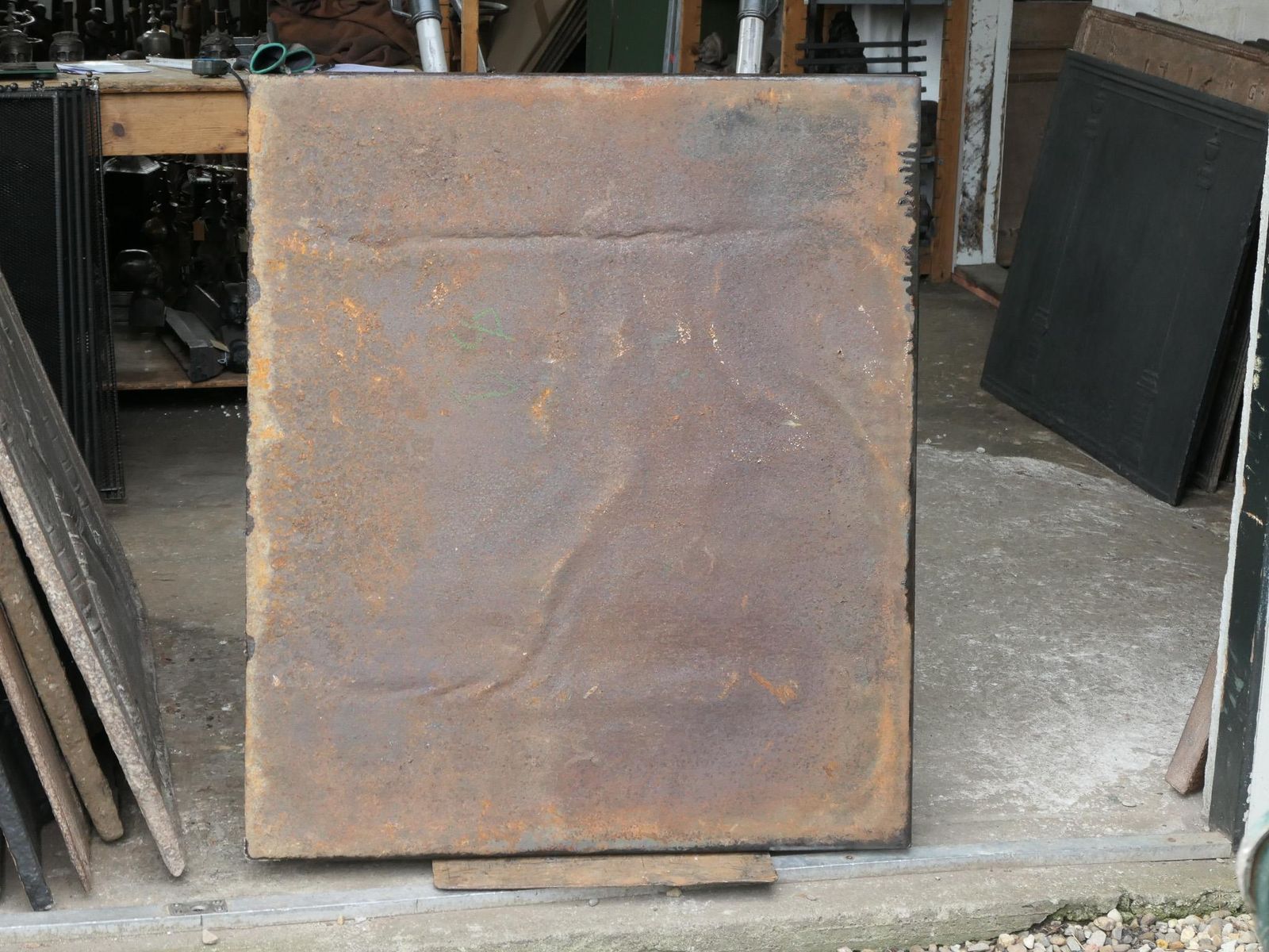 1002.0 Antique French Neoclassical 'Marriage' Fireback / Backsplash, 19th Century photo