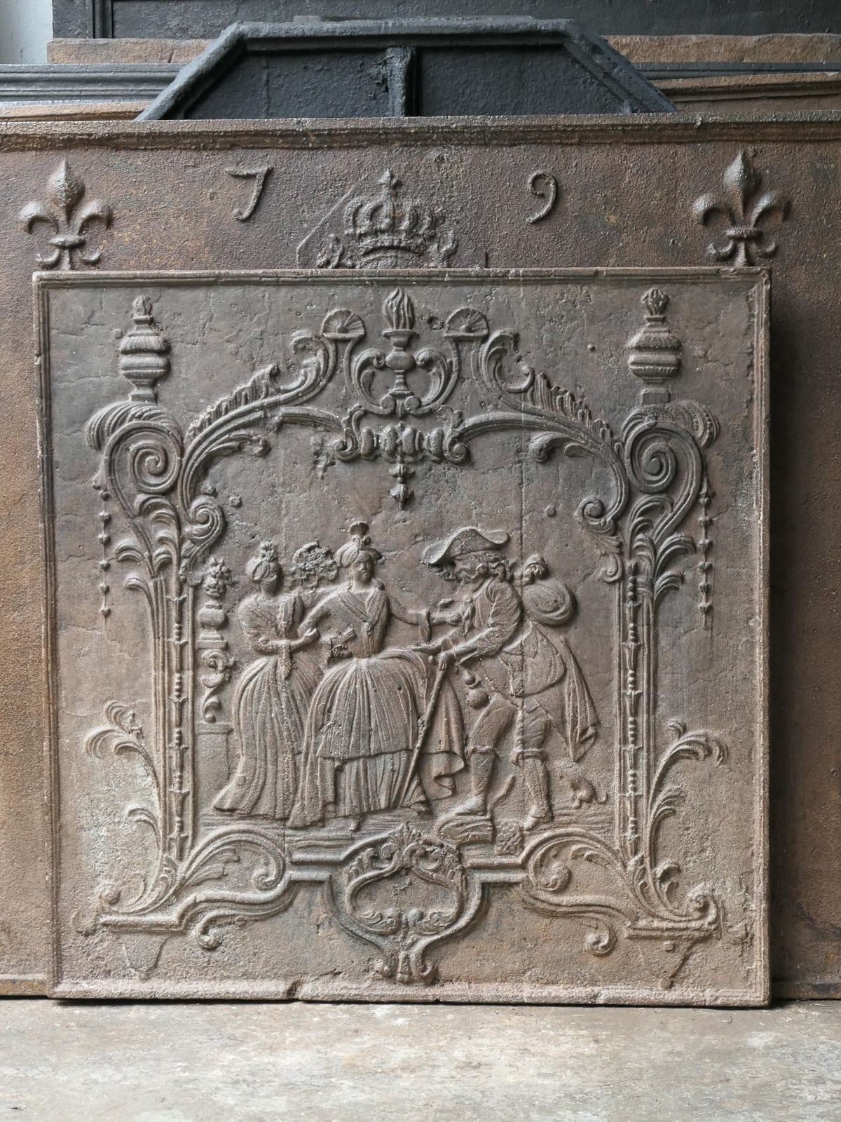 Antique French Louis XV Fireback / Backsplash, 18th Century photo furniture