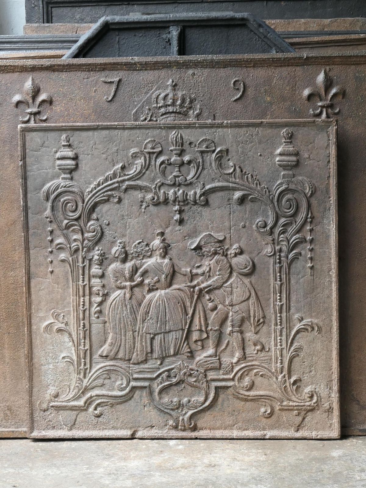 Antique French Louis XV Fireback / Backsplash, 18th Century photo Home Fixtures