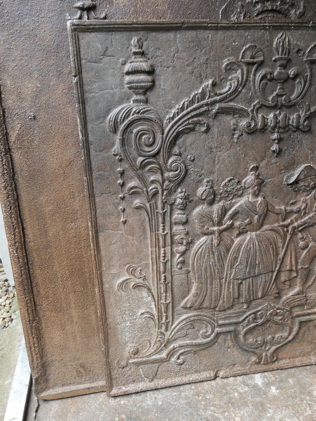 Home Fixtures Antique French Louis XV Fireback / Backsplash, 18th Century photo