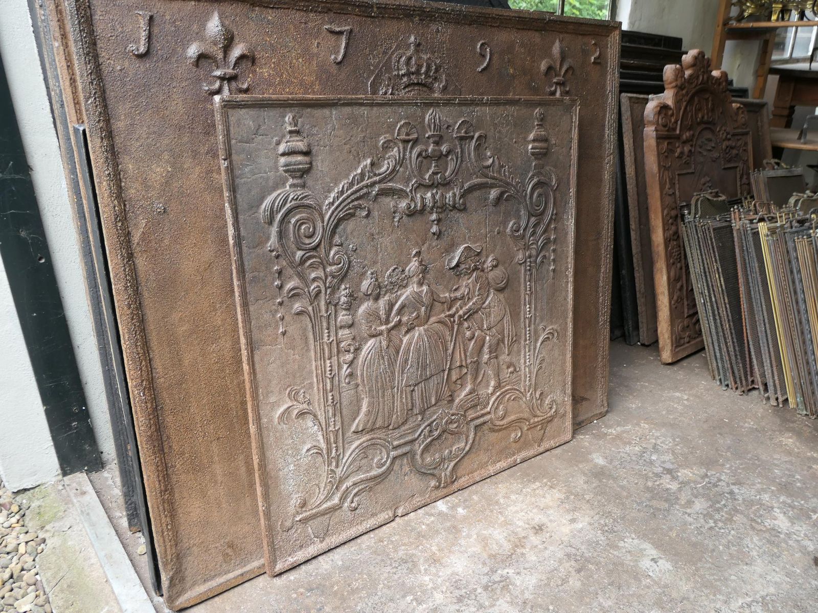 1088.0 Antique French Louis XV Fireback / Backsplash, 18th Century photo