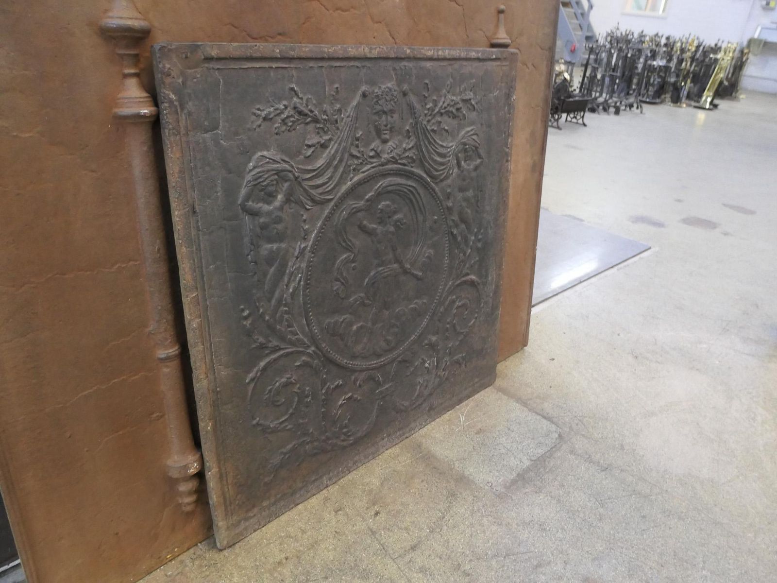 Antique French Fireback / Backsplash With The Goddess Venus, Neoclassical Period photo 1173.0