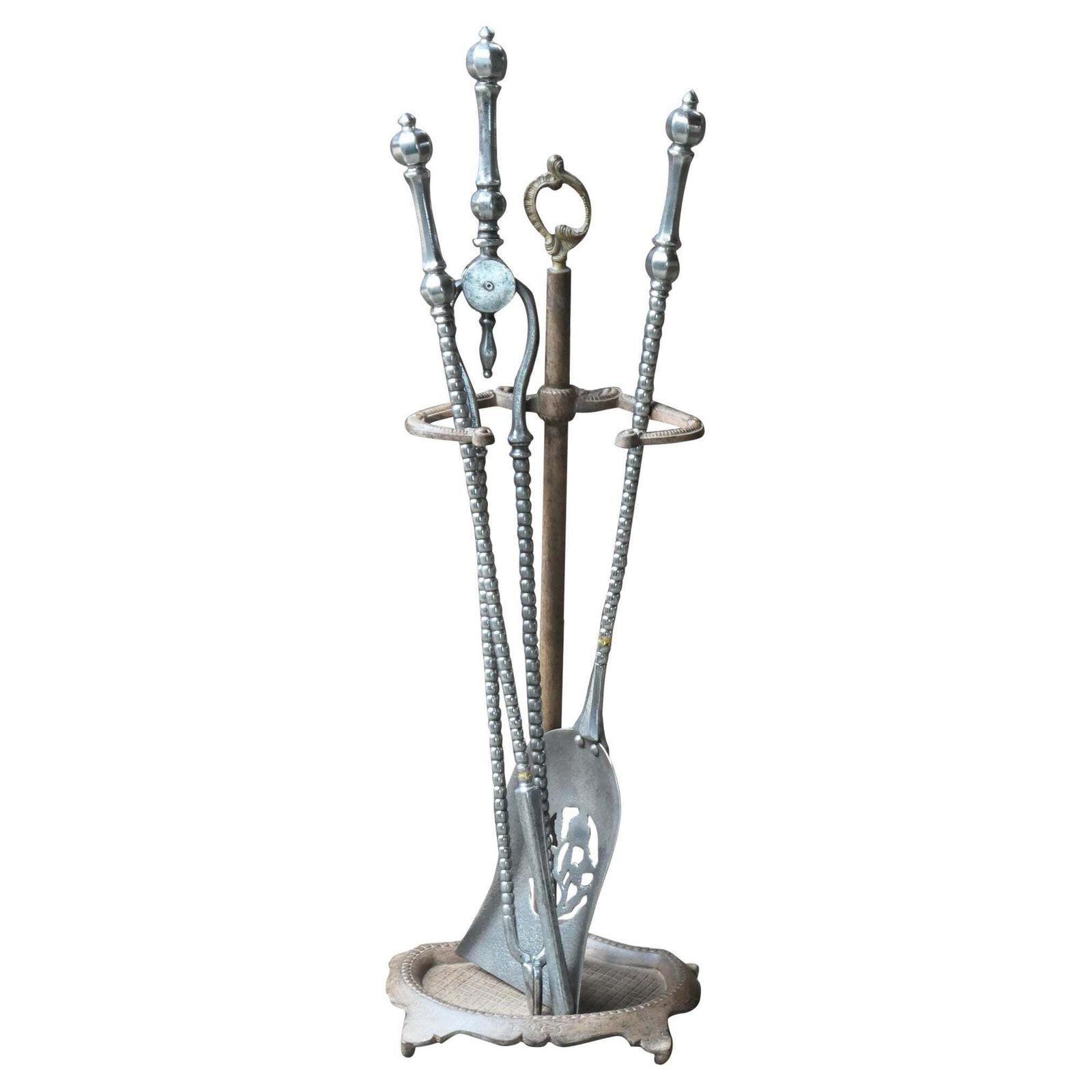 English Polished Steel Georgian Fireplace Tool Set, 18/19th C.
