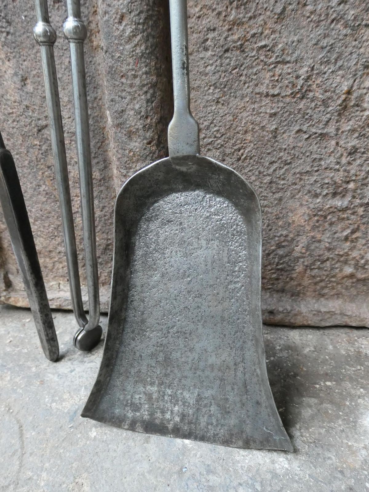 1173.0 English Polished Steel Georgian Fireside Companion Set, 18th   19th C photo