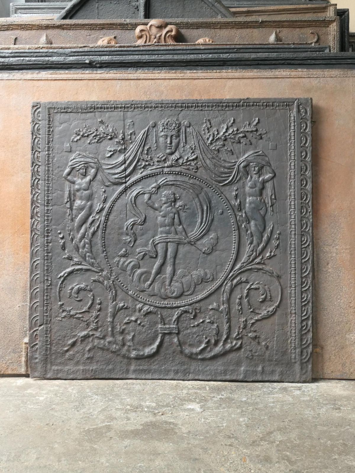 Antique French Fireback / Backsplash With The Goddess Venus, 18th Century photo furniture