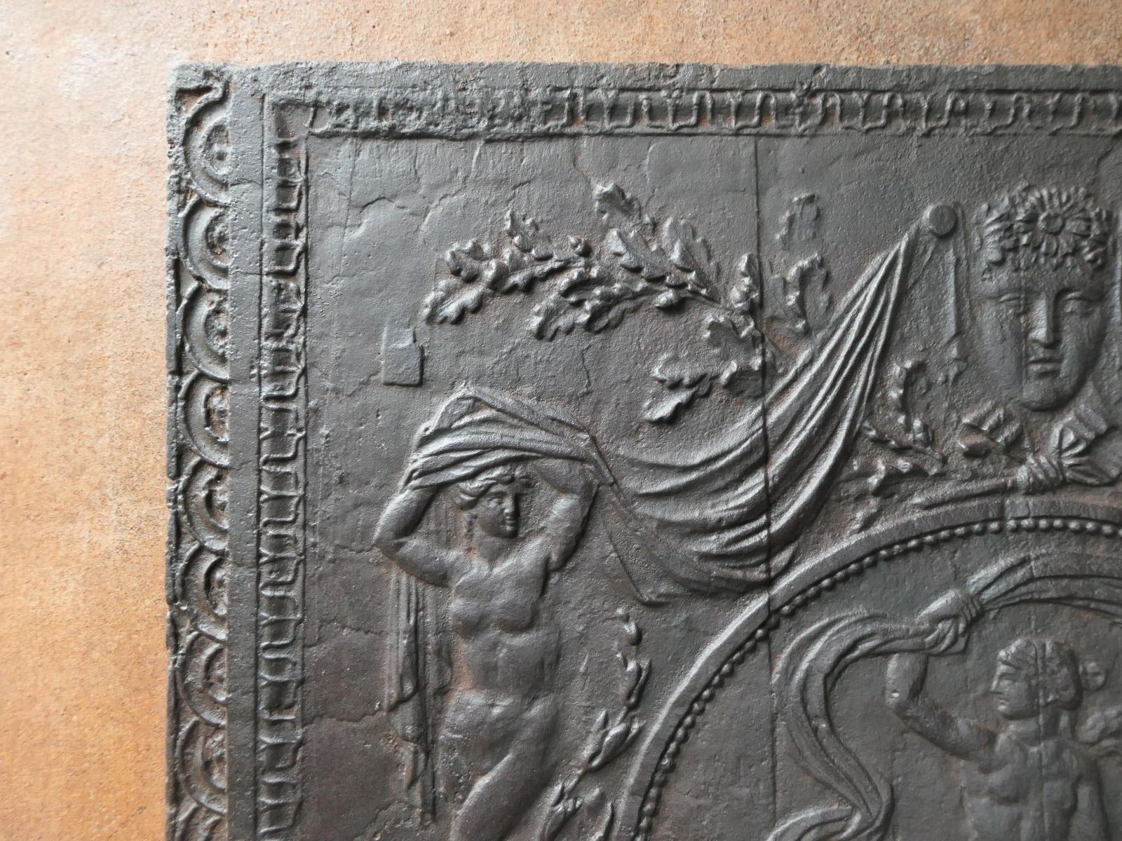 photo for sale Antique French Fireback / Backsplash With The Goddess Venus, 18th Century
