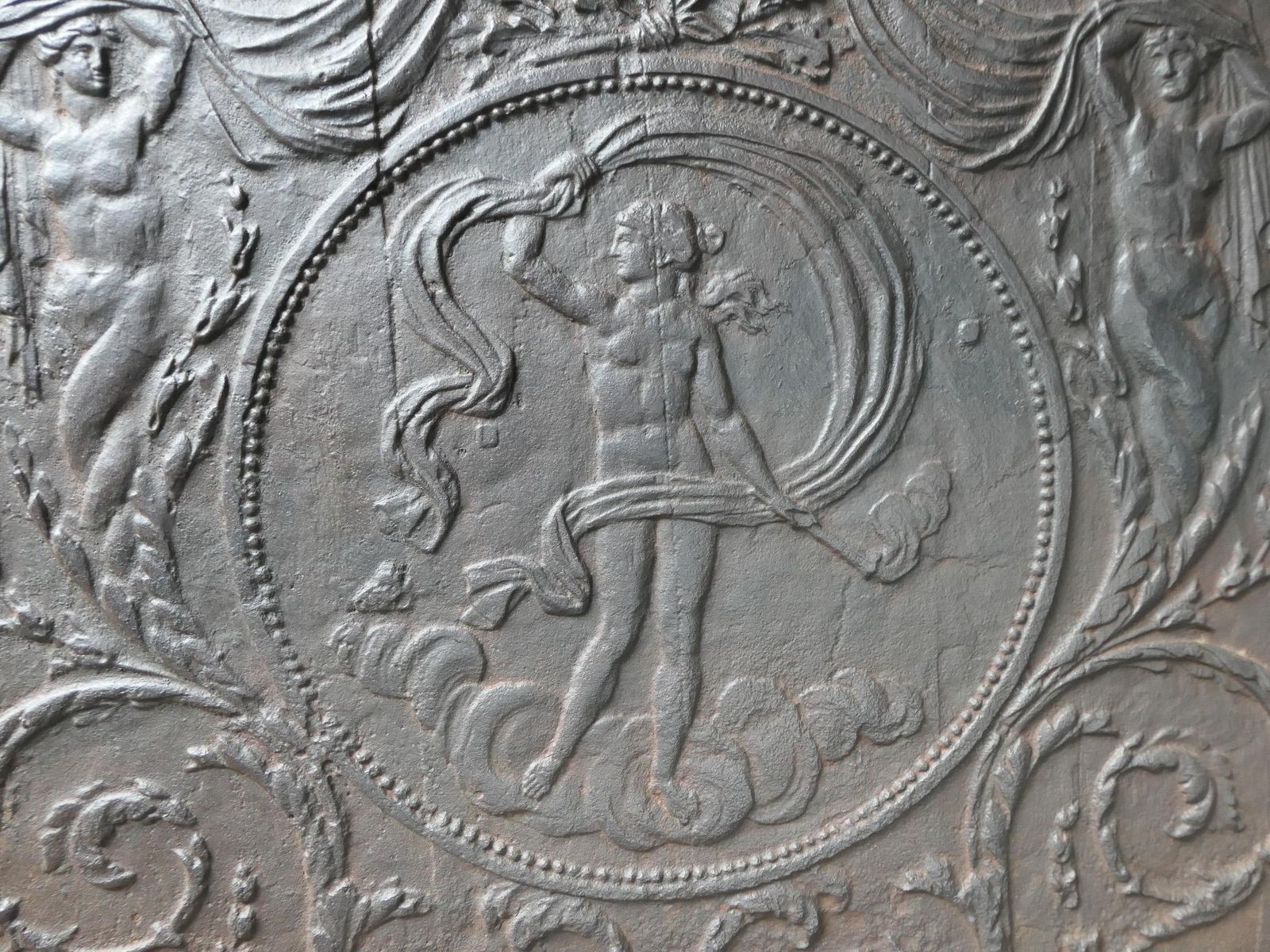 Home Fixtures Antique French Fireback / Backsplash With The Goddess Venus, 18th Century photo