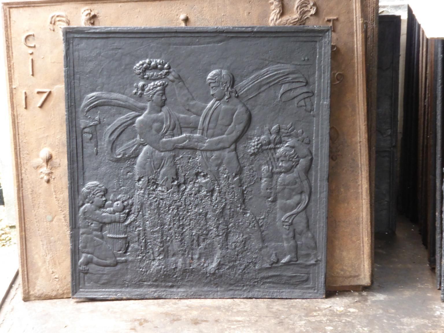 Antique French 'Pomona' Fireback / Backsplash, 19th Century photo furniture