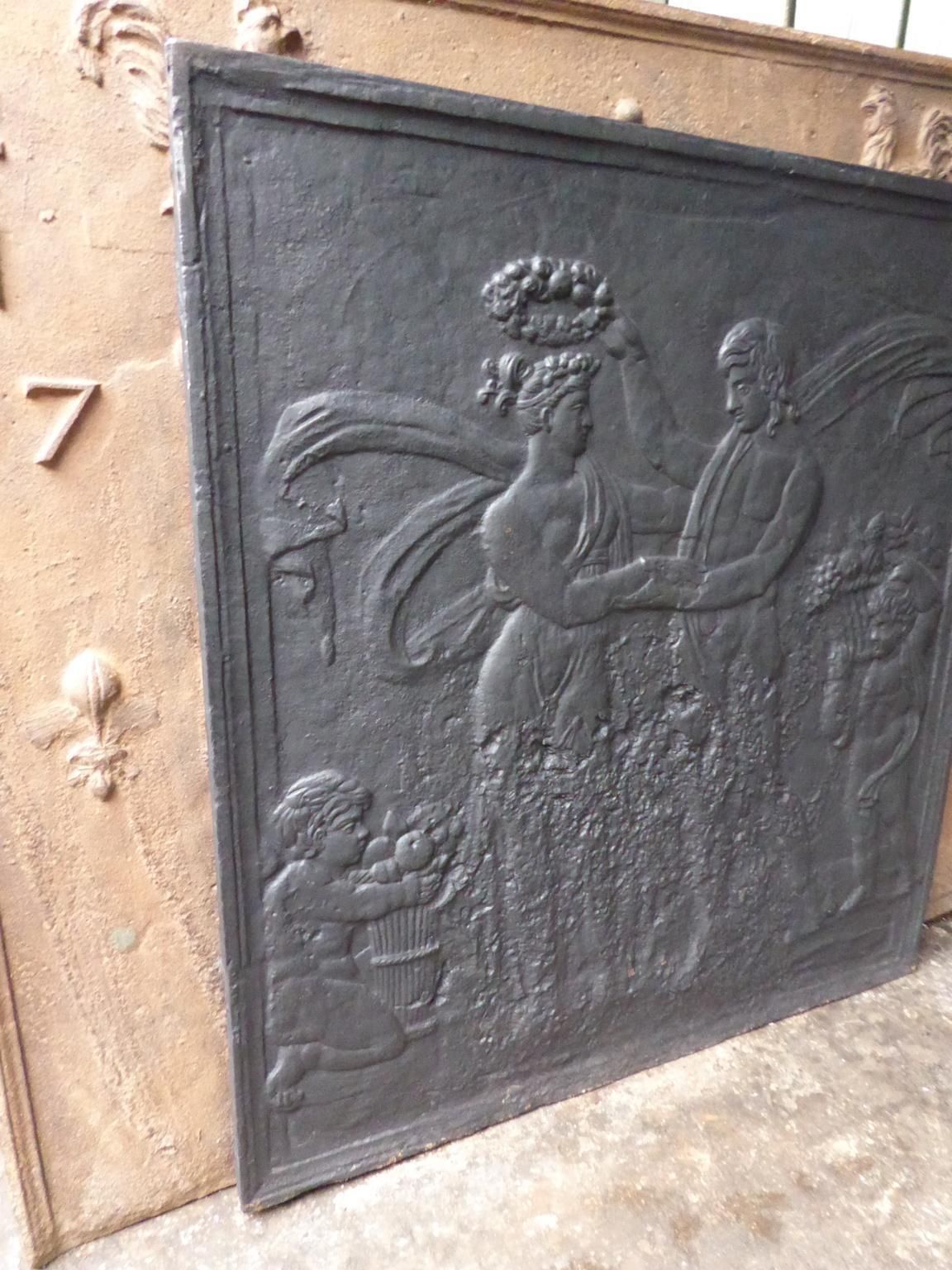 photo furniture Antique French 'Pomona' Fireback / Backsplash, 19th Century