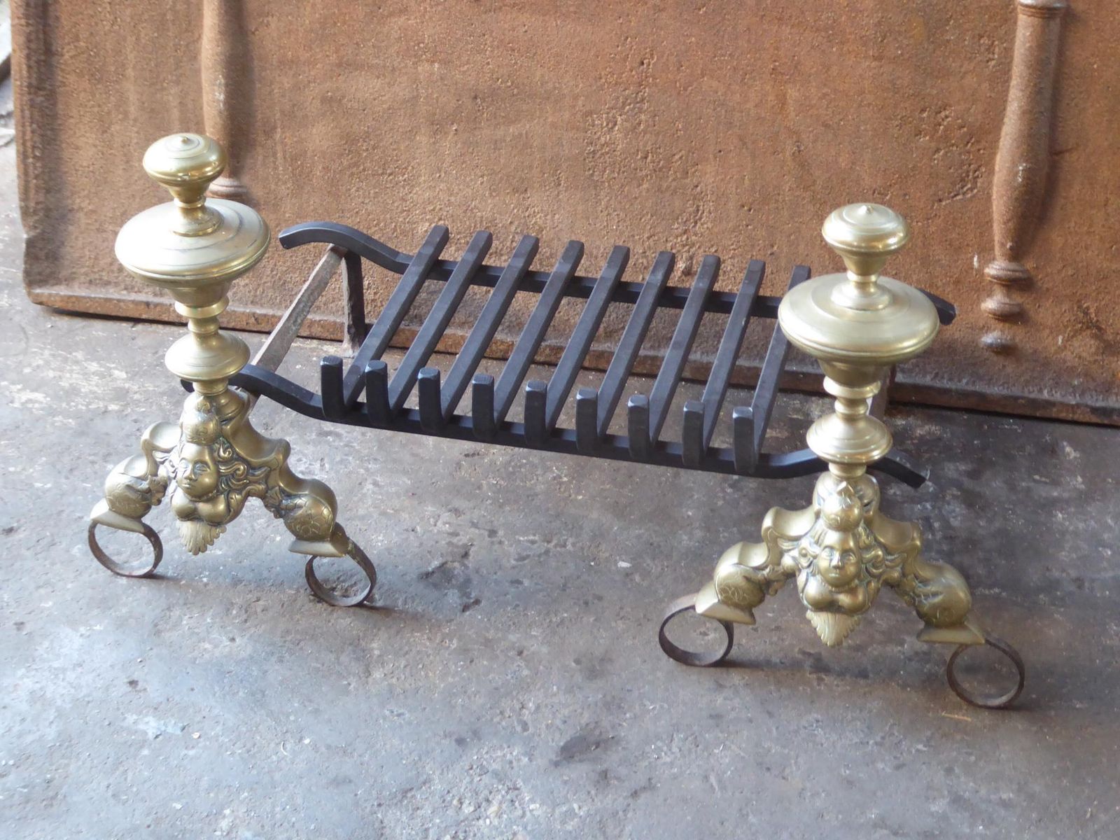 Antique French Louis XIV Fire Grate, Fireplace Grate, 17th Century photo buy