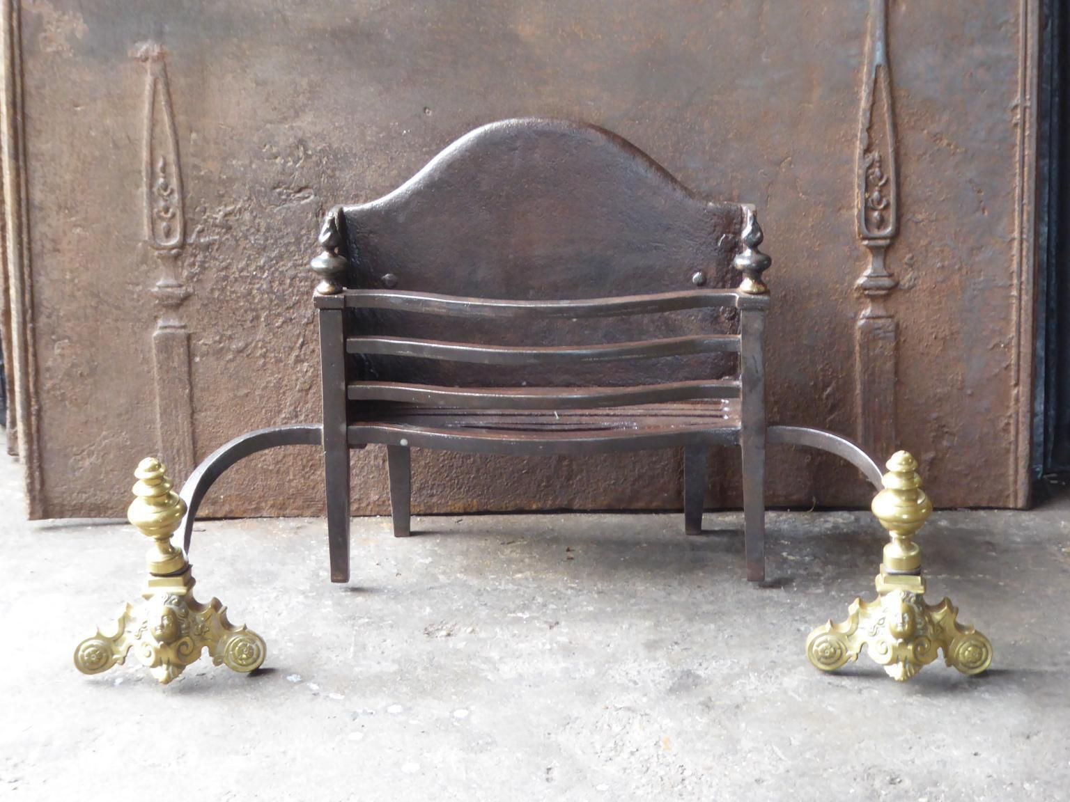 Large 18th 19th Century French Neoclassical Fire Grate, Fireplace Grate photo furniture