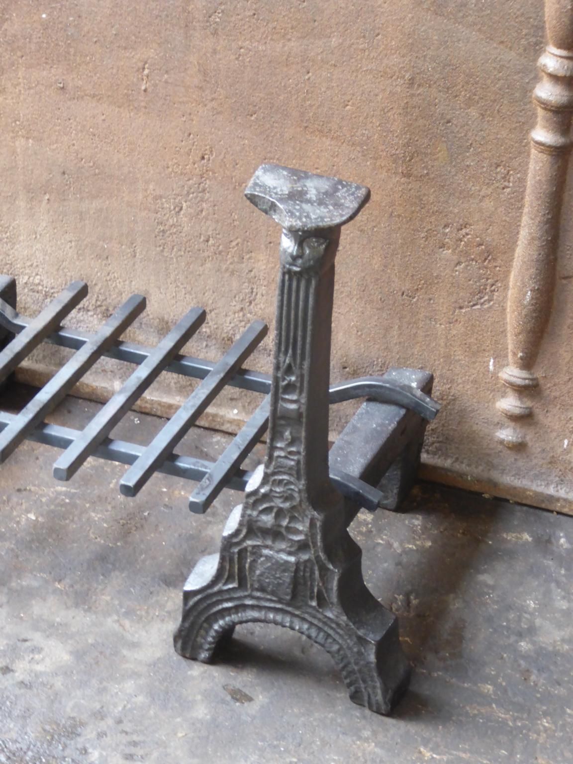 French Gothic Fireplace Grate Or Fire Basket, 15th Century photo vinterior