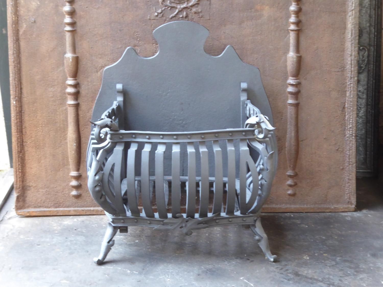 Large Dutch Art Nouveau Fireplace Grate, Fire Grate photo furniture