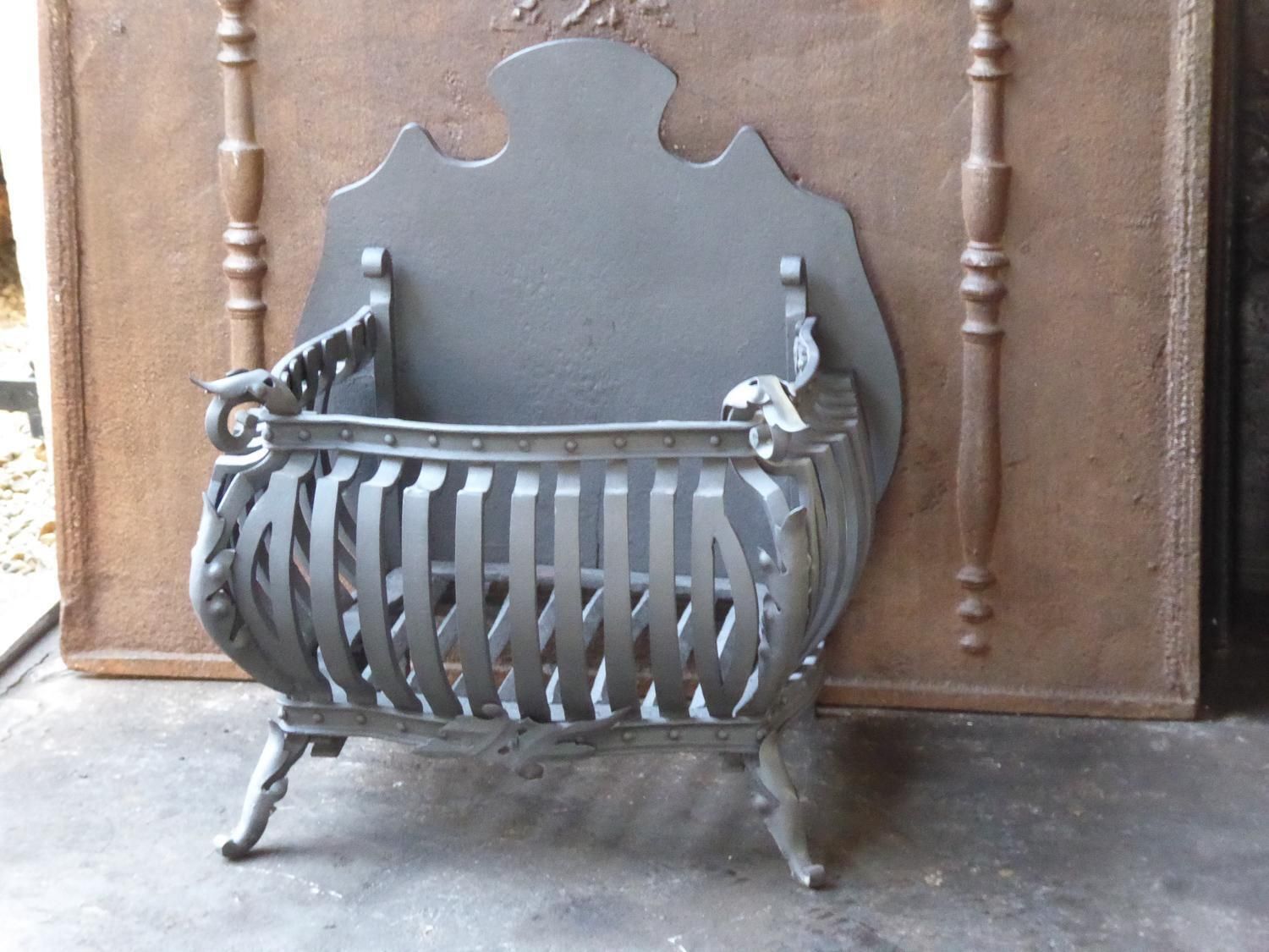 Large Dutch Art Nouveau Fireplace Grate, Fire Grate photo for sale