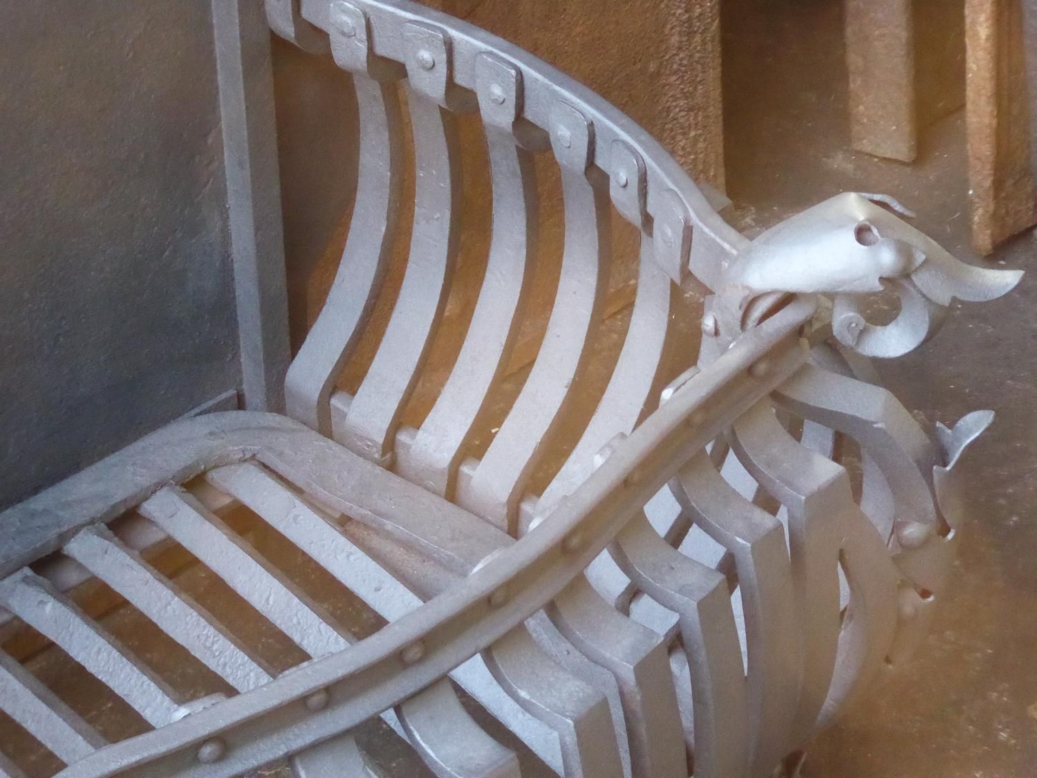 photo furniture Large Dutch Art Nouveau Fireplace Grate, Fire Grate