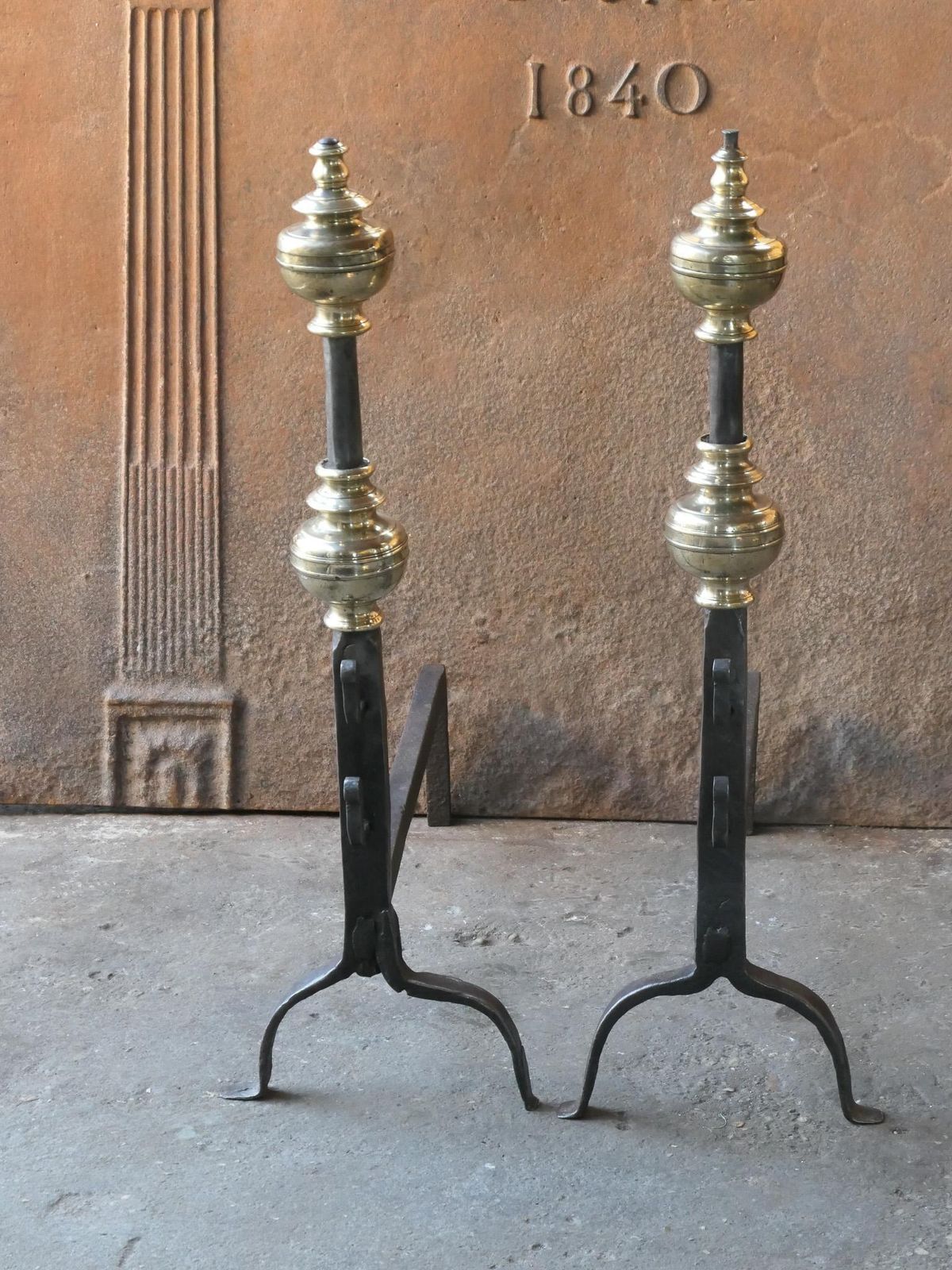 French Louis XIV Period Andirons Or Firedogs, 17th Century photo Home Fixtures