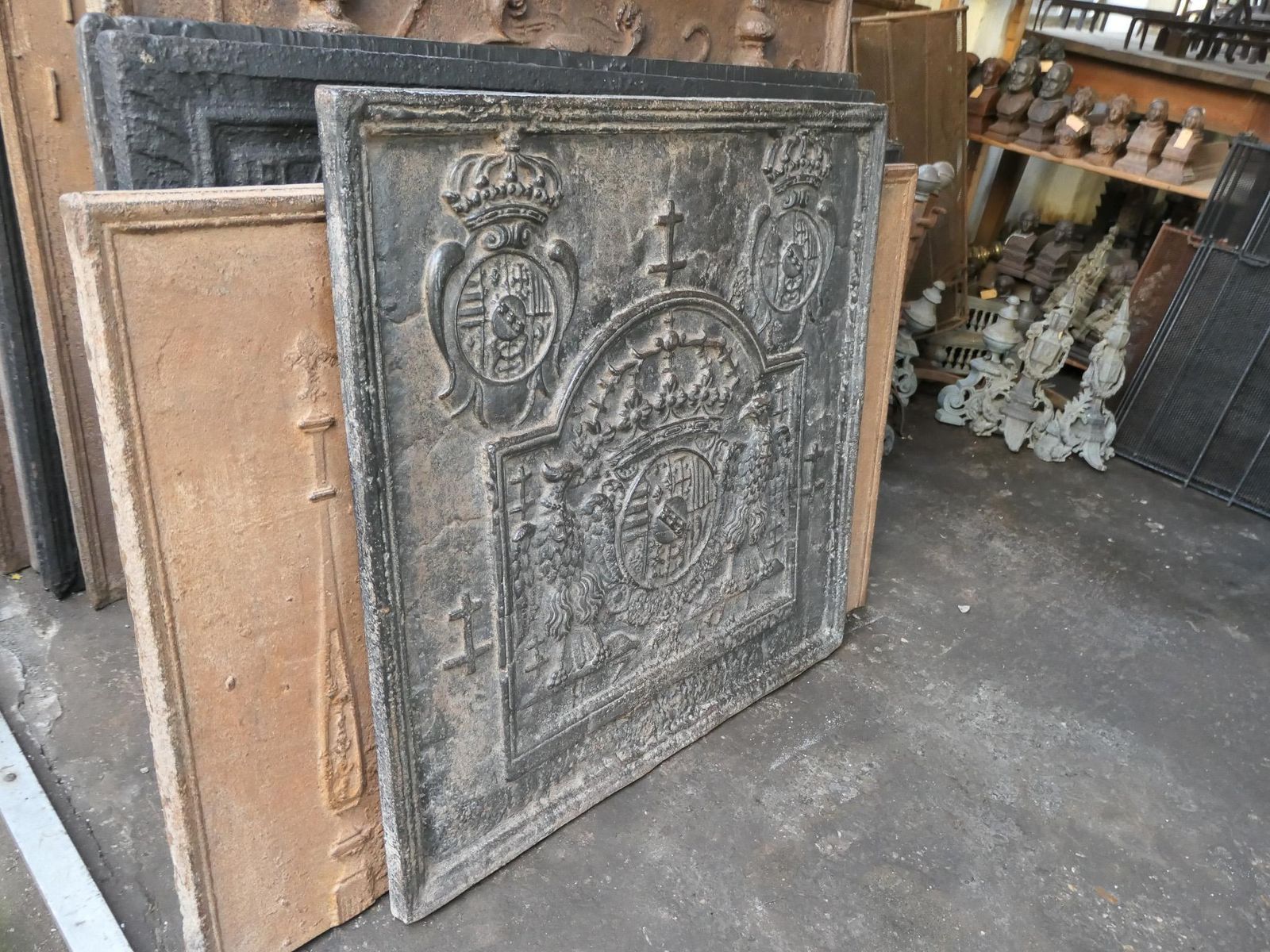 photo for sale Antique French 'Arms Of Lorraine' Fireback / Backsplash, 17th Century
