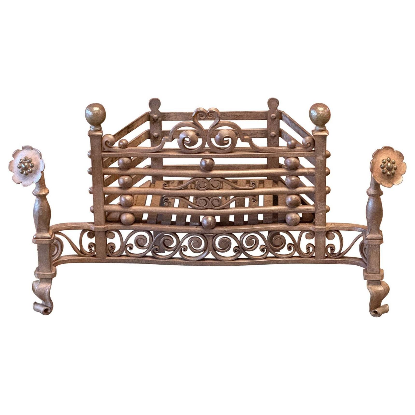 Art Nouveau Period 'Ringlever' Fireplace Log Grate, Early 20th Century