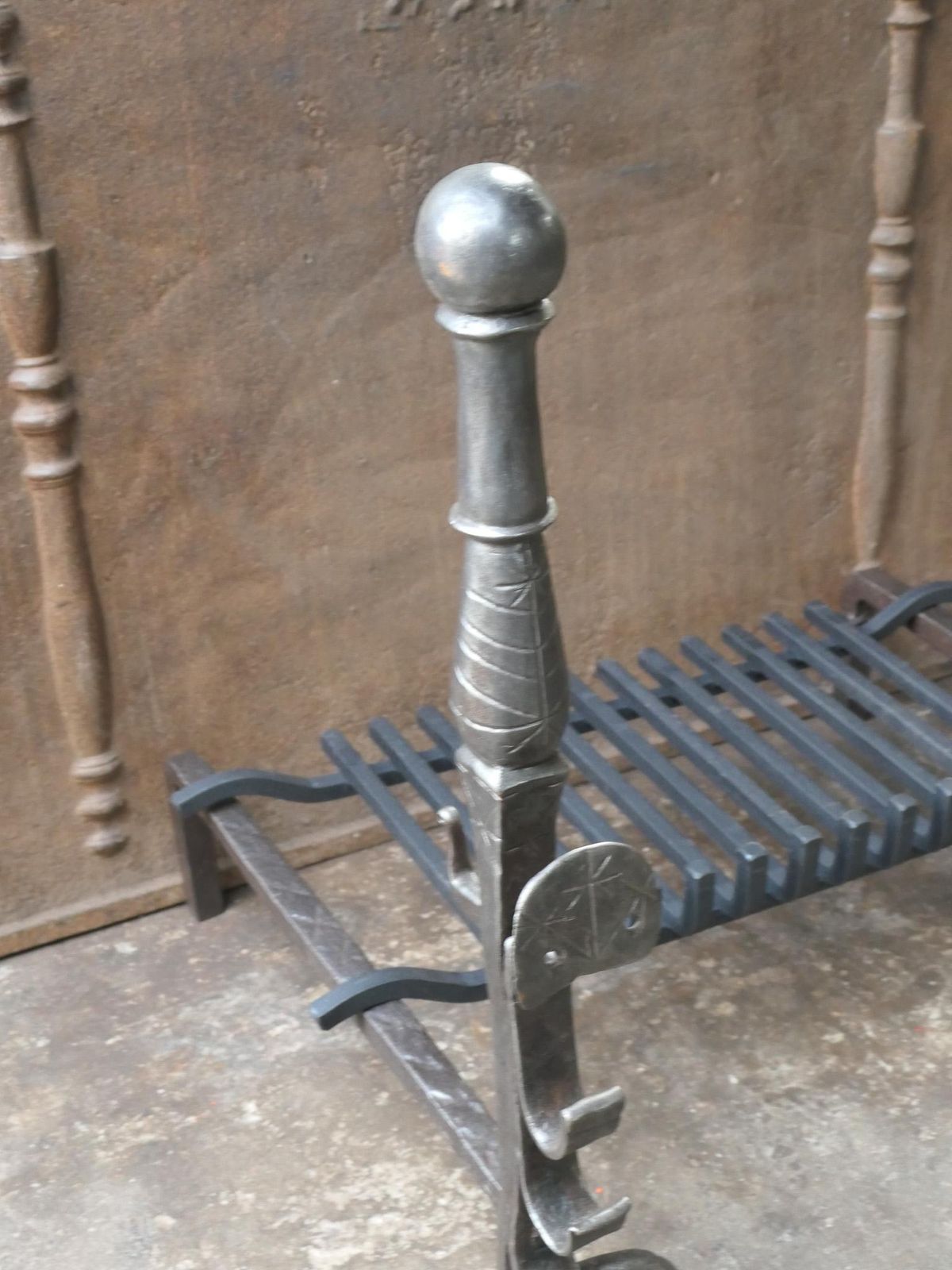 Beautiful French Gothic Fireplace Grate Or Fire Basket, 17th Century photo buy