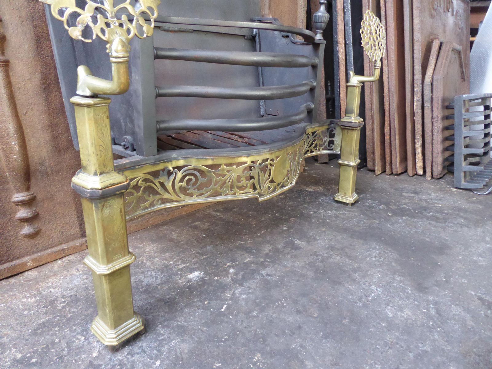 photo buy Exquisite English Art Nouveau Fireplace Grate, Fire Grate